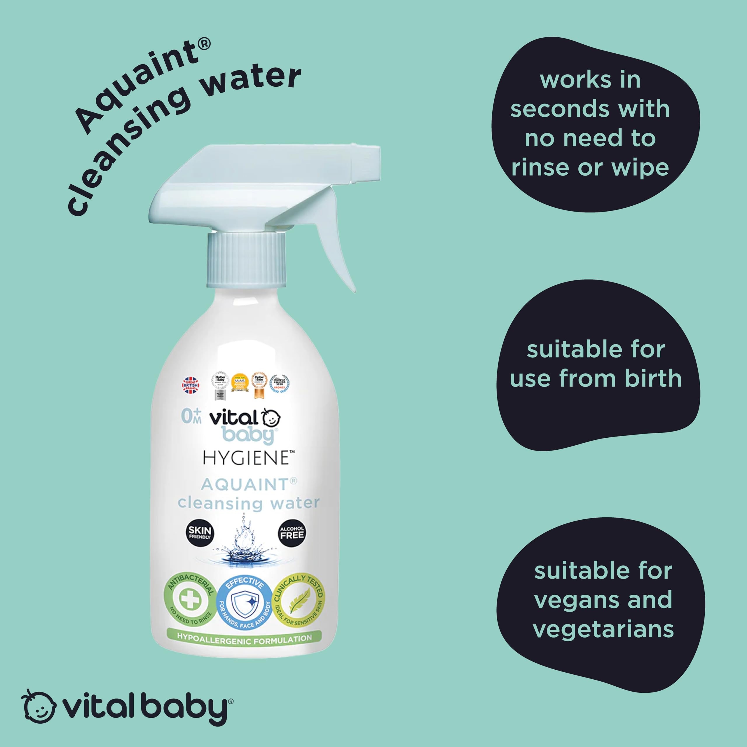 Vital Baby - Aquaint Cleansing Water (500ml) 5
