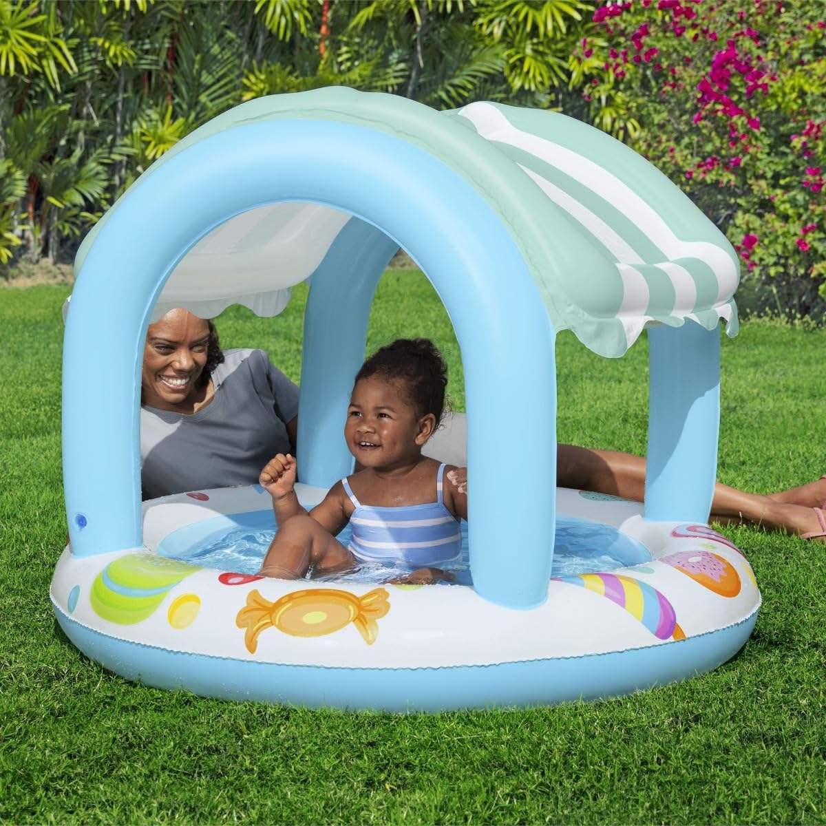 Bestway Inflatable Sweet Shop Paddling Pool - Shaded, 1.04m x 84cm, Ages 2+