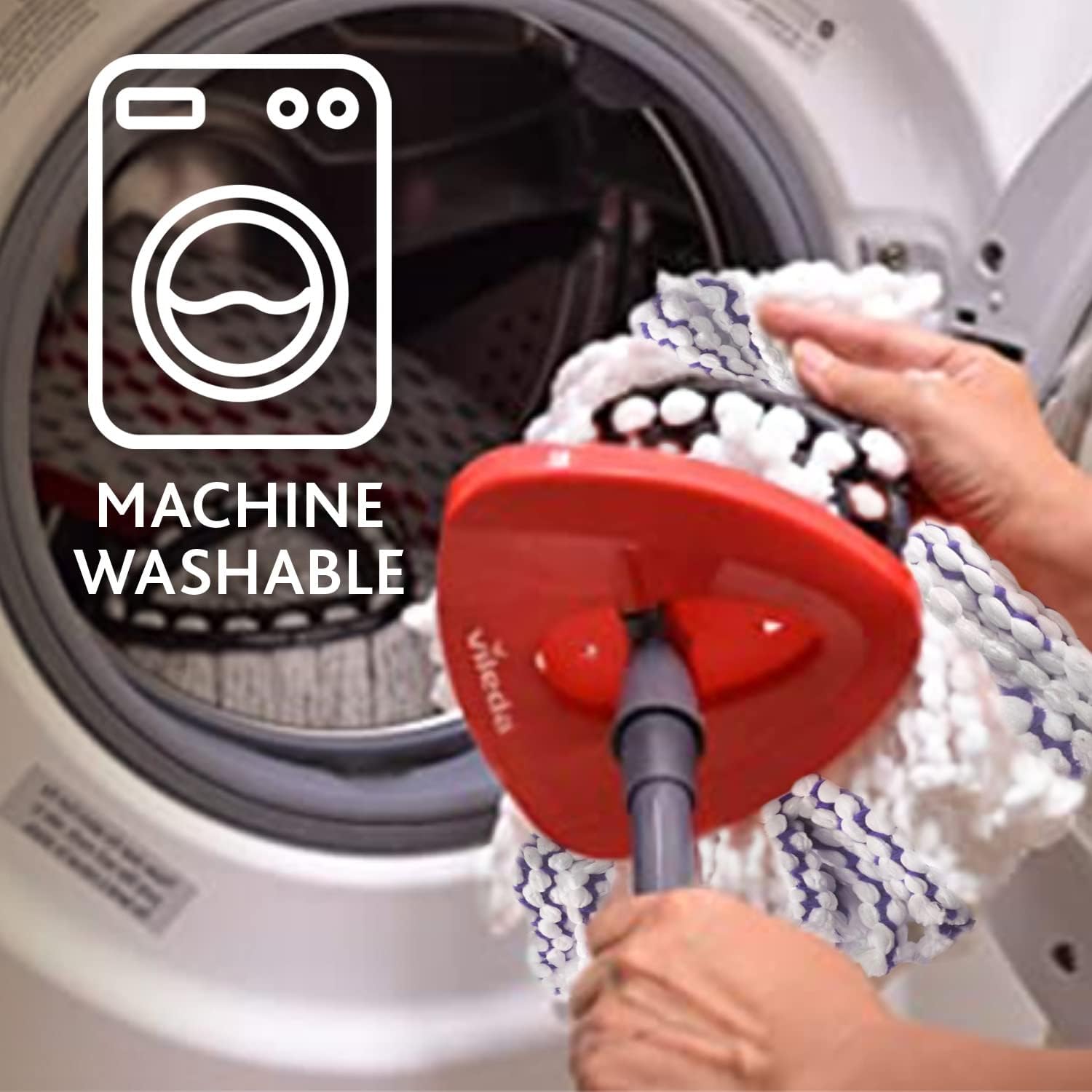 Vileda Turbo 3-in-1 Replacement Mop Head - Purple-White, 98% Polyester, 2% Polyamide