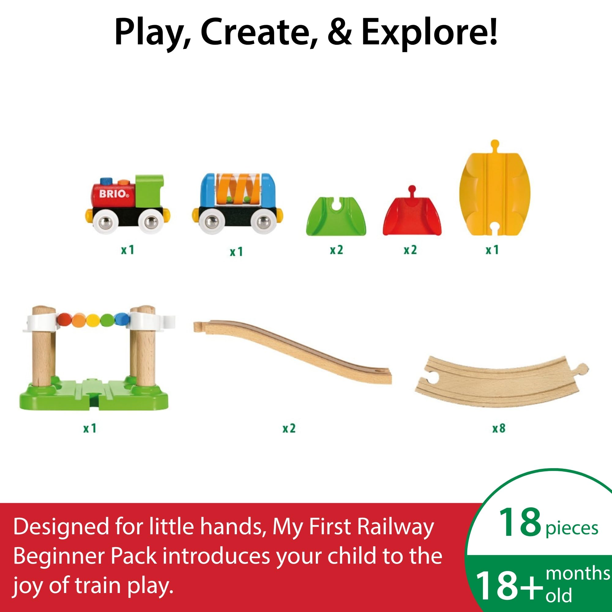 BRIO My First Railway Beginner Pack Wooden Train Set 11