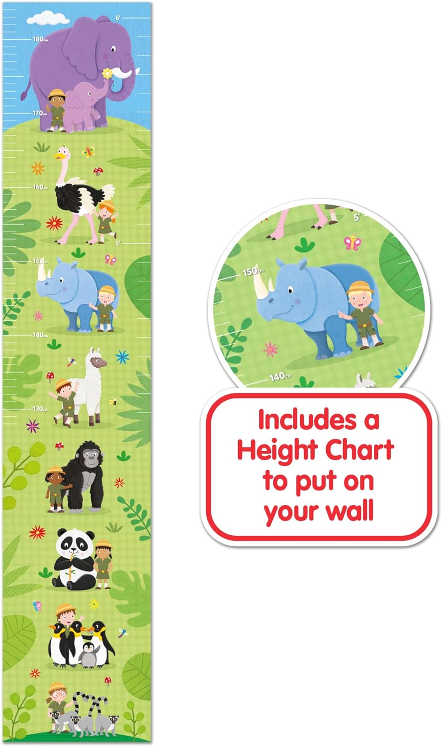 Galt Giant Floor Puzzle - Who's Taller? - 30-Piece Animal Puzzle for Kids Ages 3-6