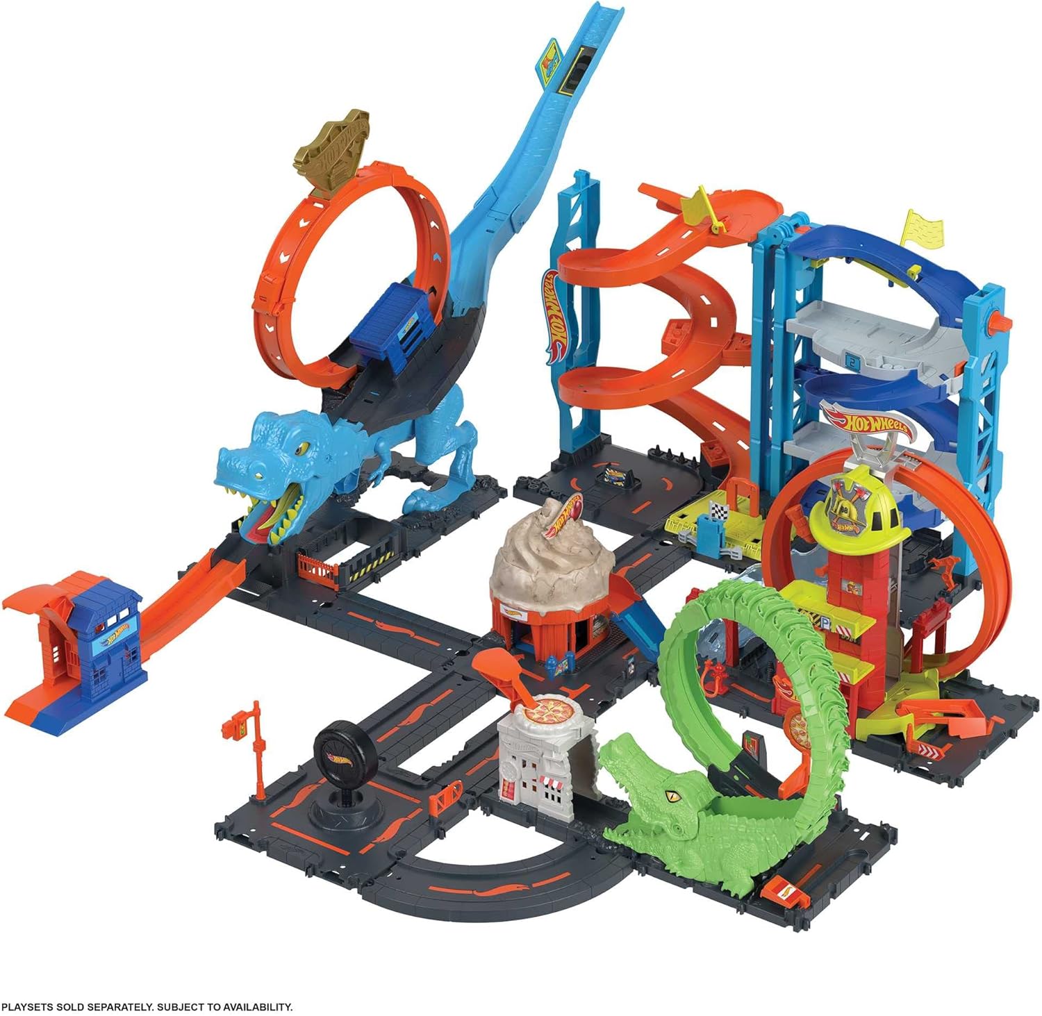 Hot Wheels City Super Loop Fire Station Playset - Stunt & Race Action for Kids 4+
