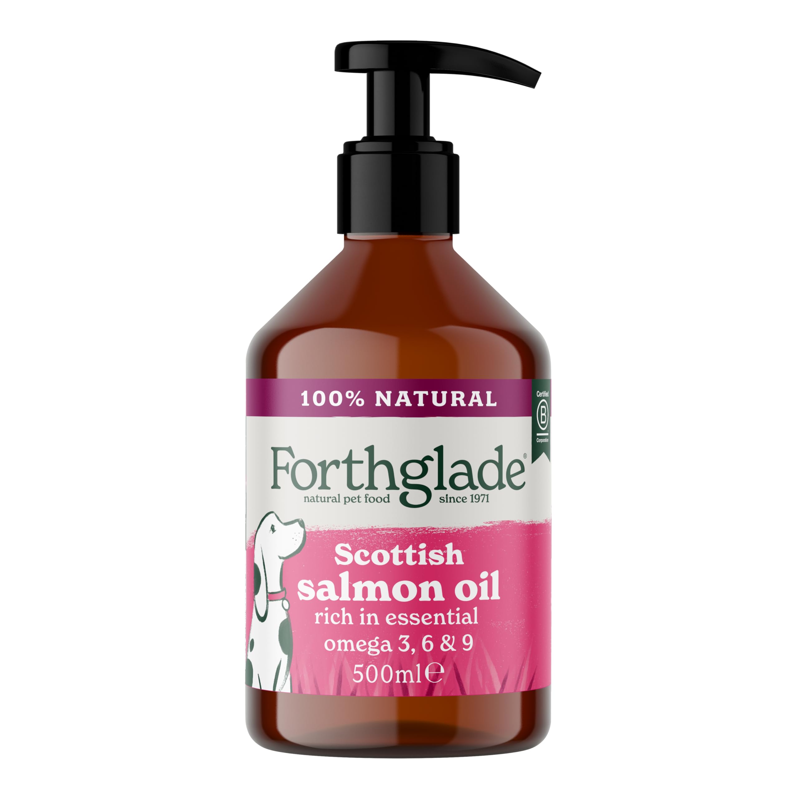 Forthglade Scottish Salmon Oil for Dogs - 100% Natural Omega 3, 6, 9 | 500ml Bottle