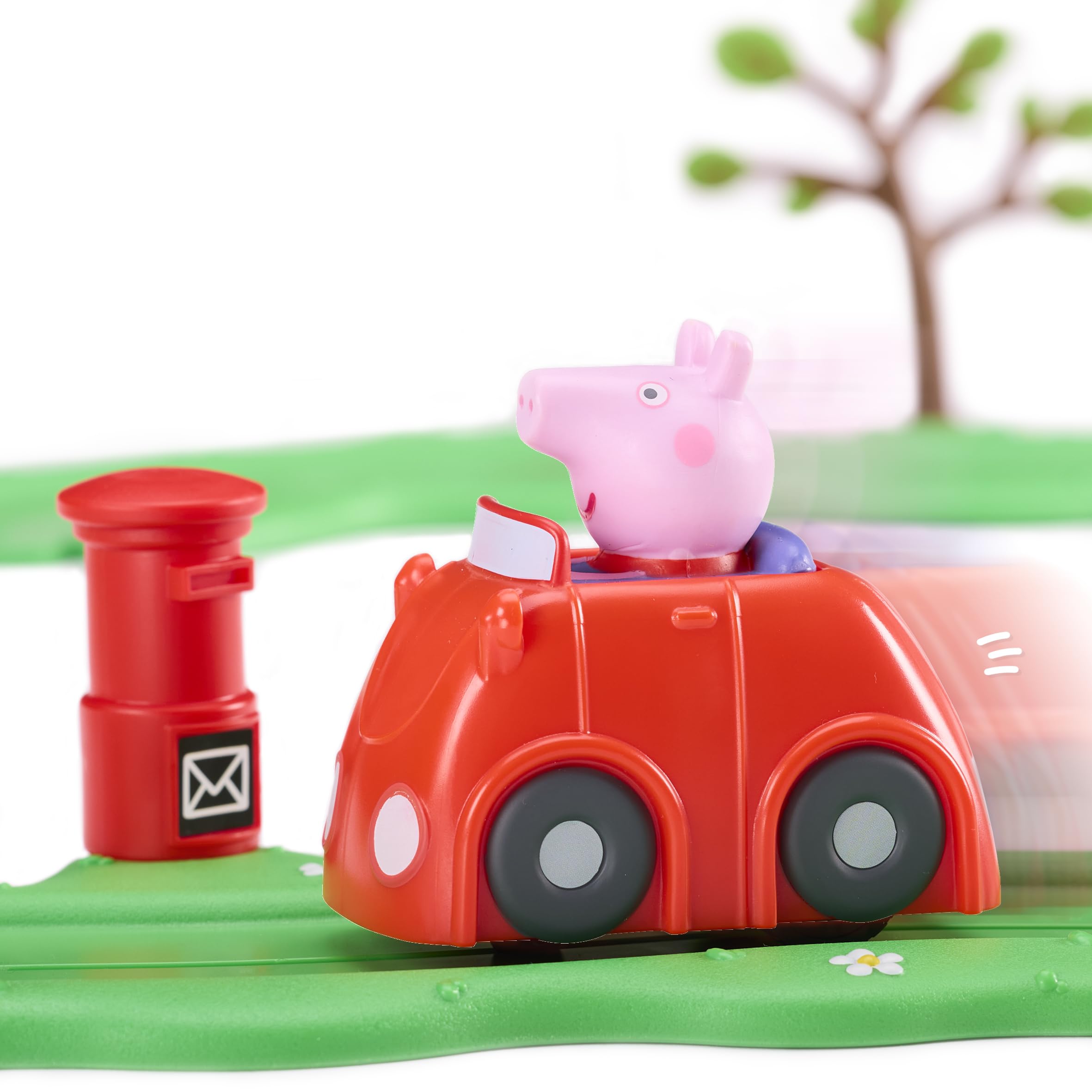 Peppa Pig Whizz Around Peppa’s Little Red Car Set - Motorised Vehicle Playset for Toddlers