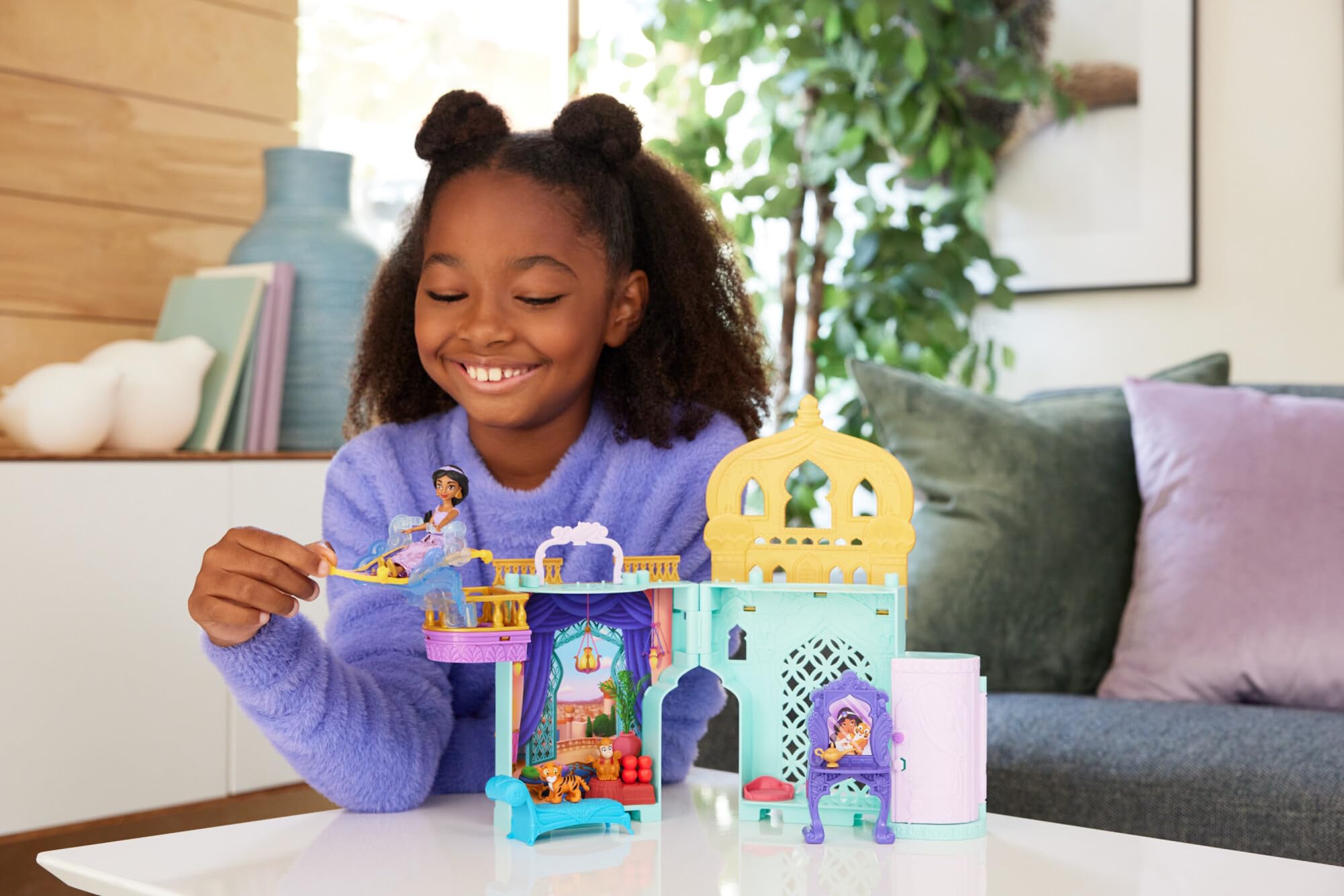 Mattel Disney Princess Storytime Stackers - Jasmine's Palace Playset with Doll & Friends, Inspired by Aladdin
