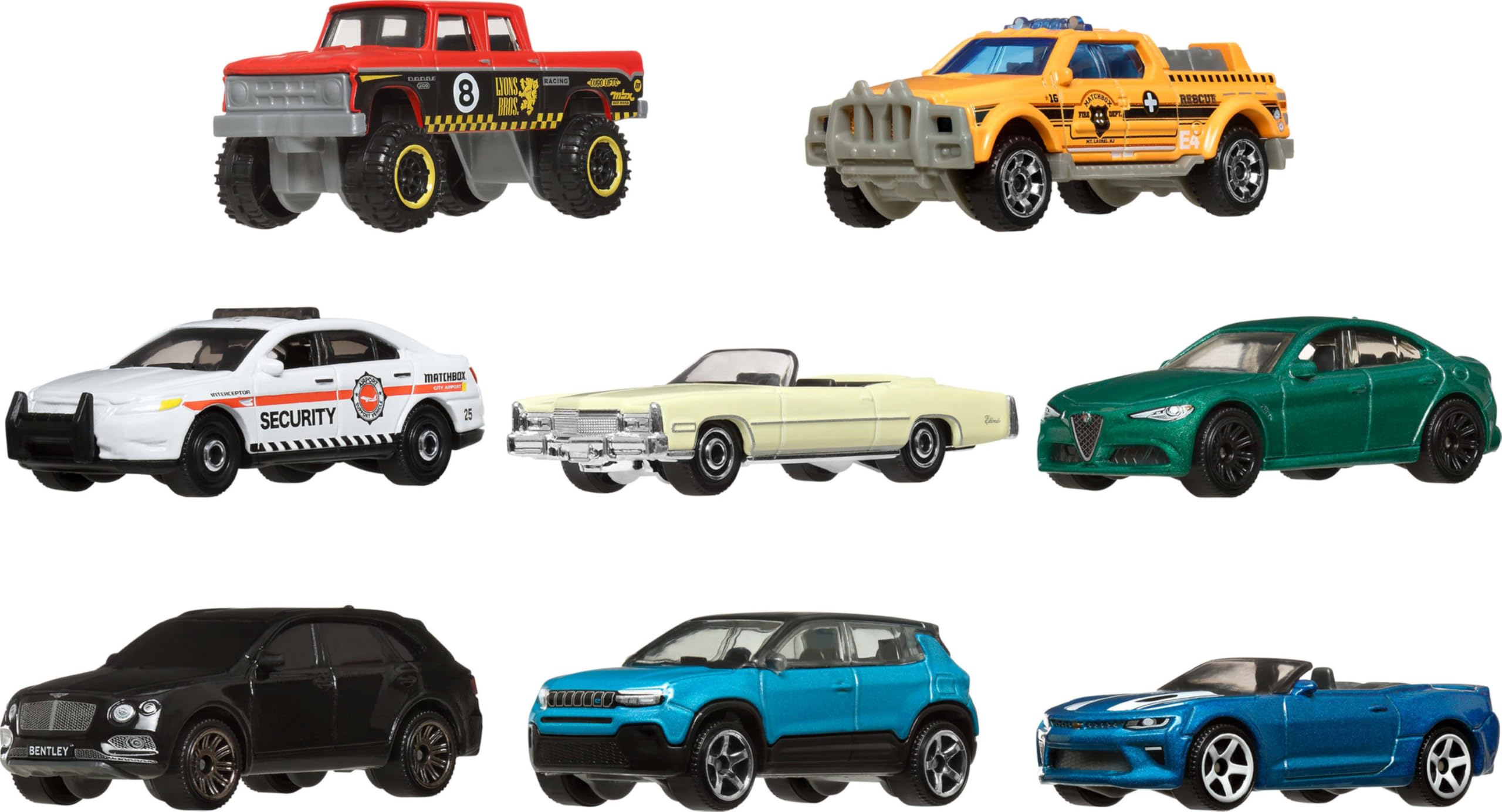 Matchbox 1:64 Scale Die-Cast Toy Cars & Trucks - Themed Multipack Set of 8 for Kids and Collectors