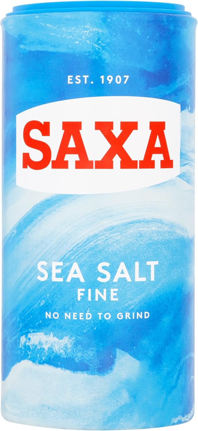 Saxa Fine Sea Salt - 350g Drum, No Need to Grind