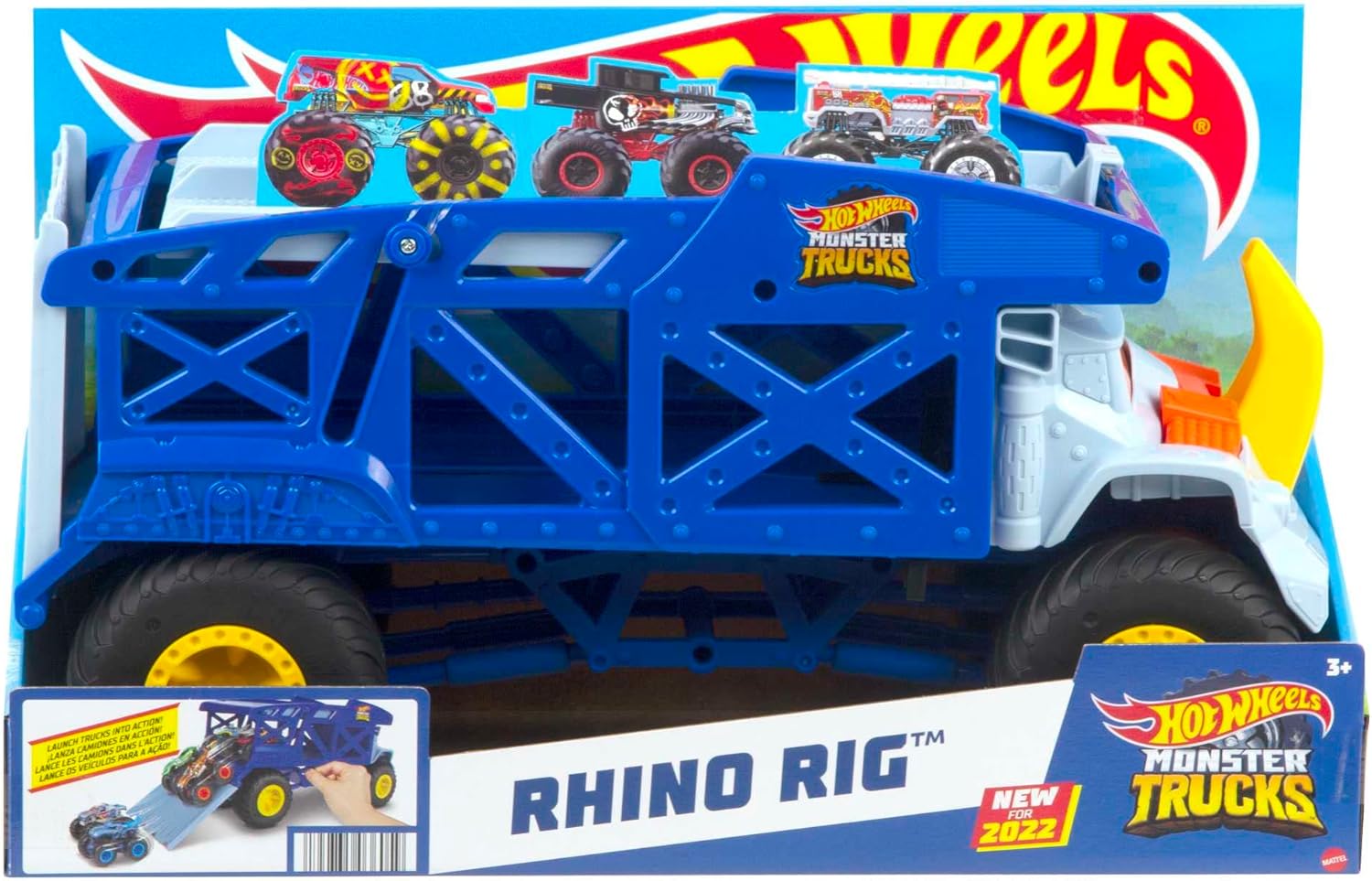 Hot Wheels Monster Trucks Monster Mover Rhino - Toy Car Hauler for Kids 3+ 3