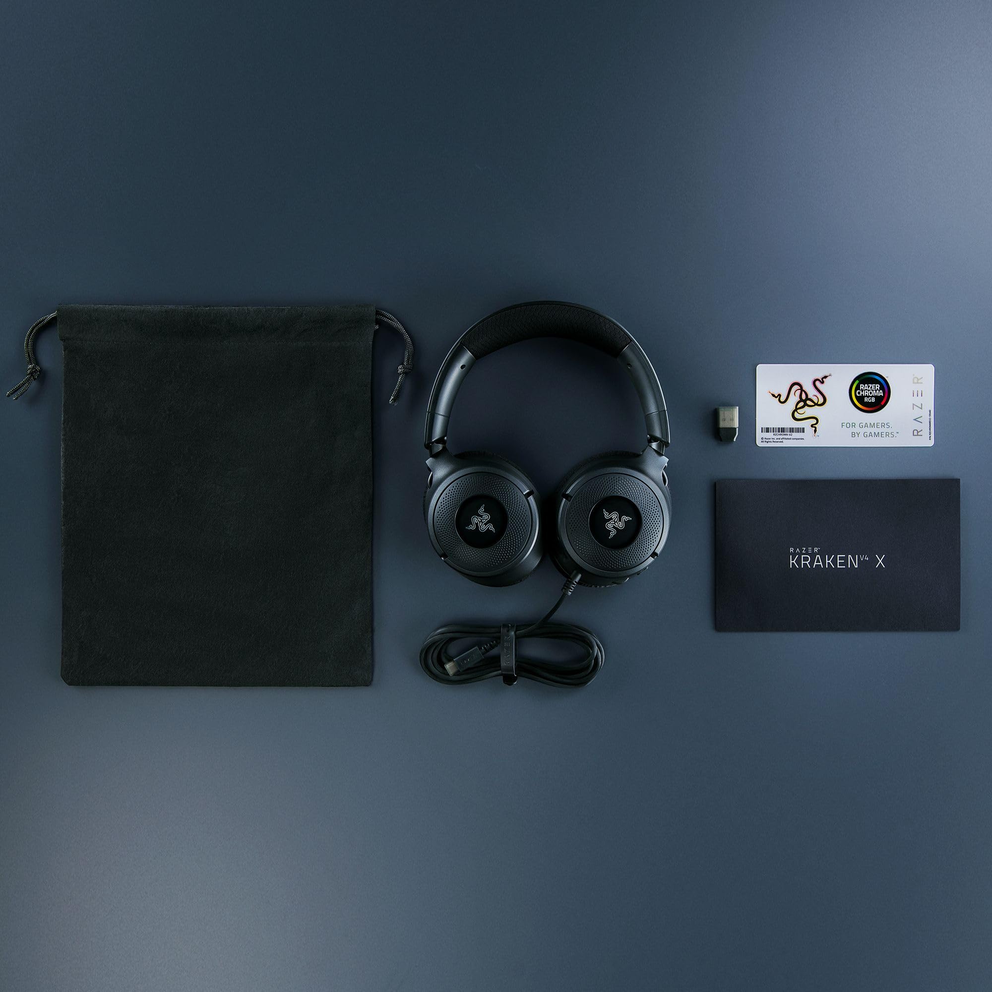 Razer Kraken V4 X – Kabelgebundenes PC-Gaming-Headset mit TriForce 40-mm-Treibern, 7.1-Surround-Sound, einziehbarem Mikrofon und Chroma RGB – Schwarz 3