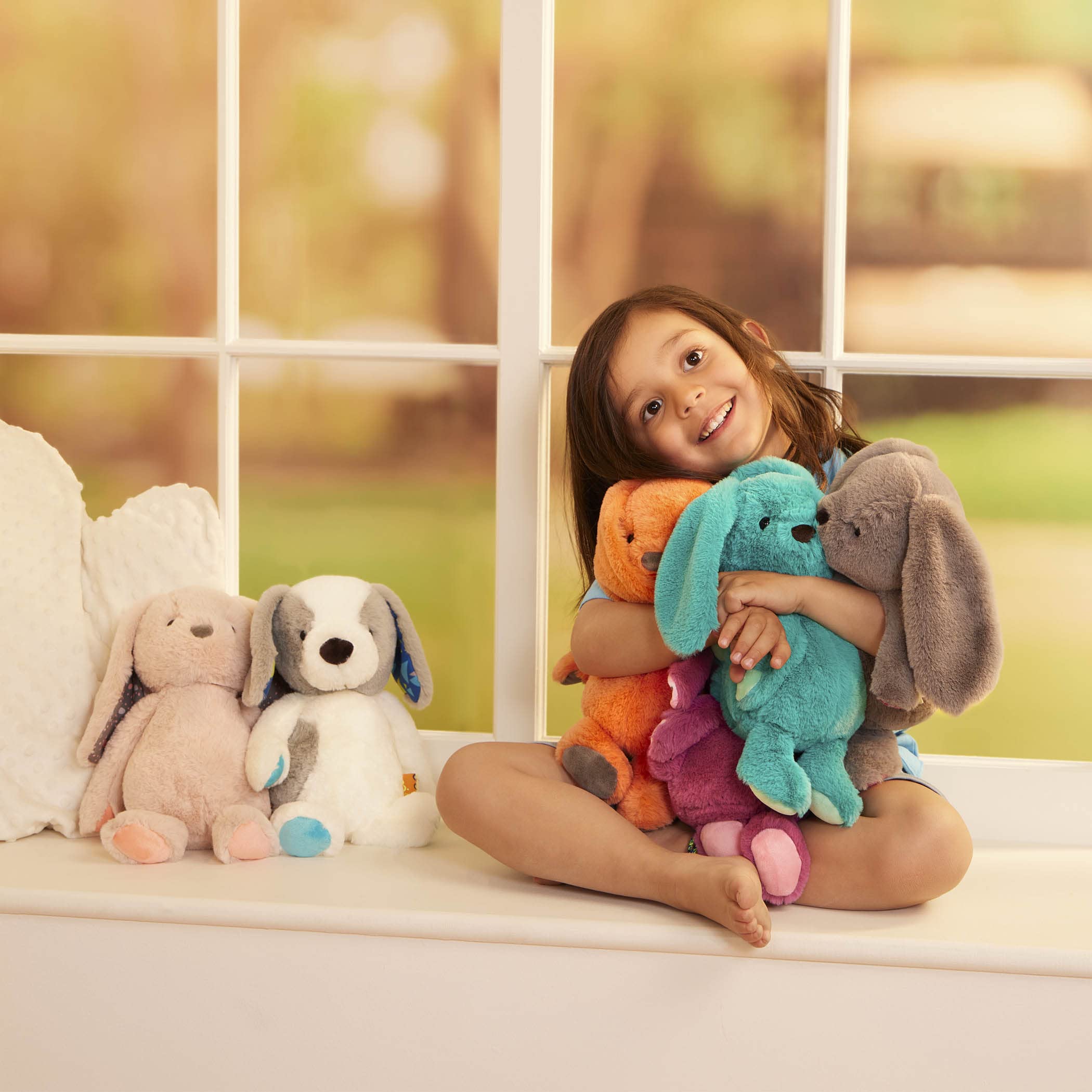 B. Toys Happy Hues Plush Bunny - Super Soft Stuffed Animal for Babies & Toddlers - Plumberry Pink