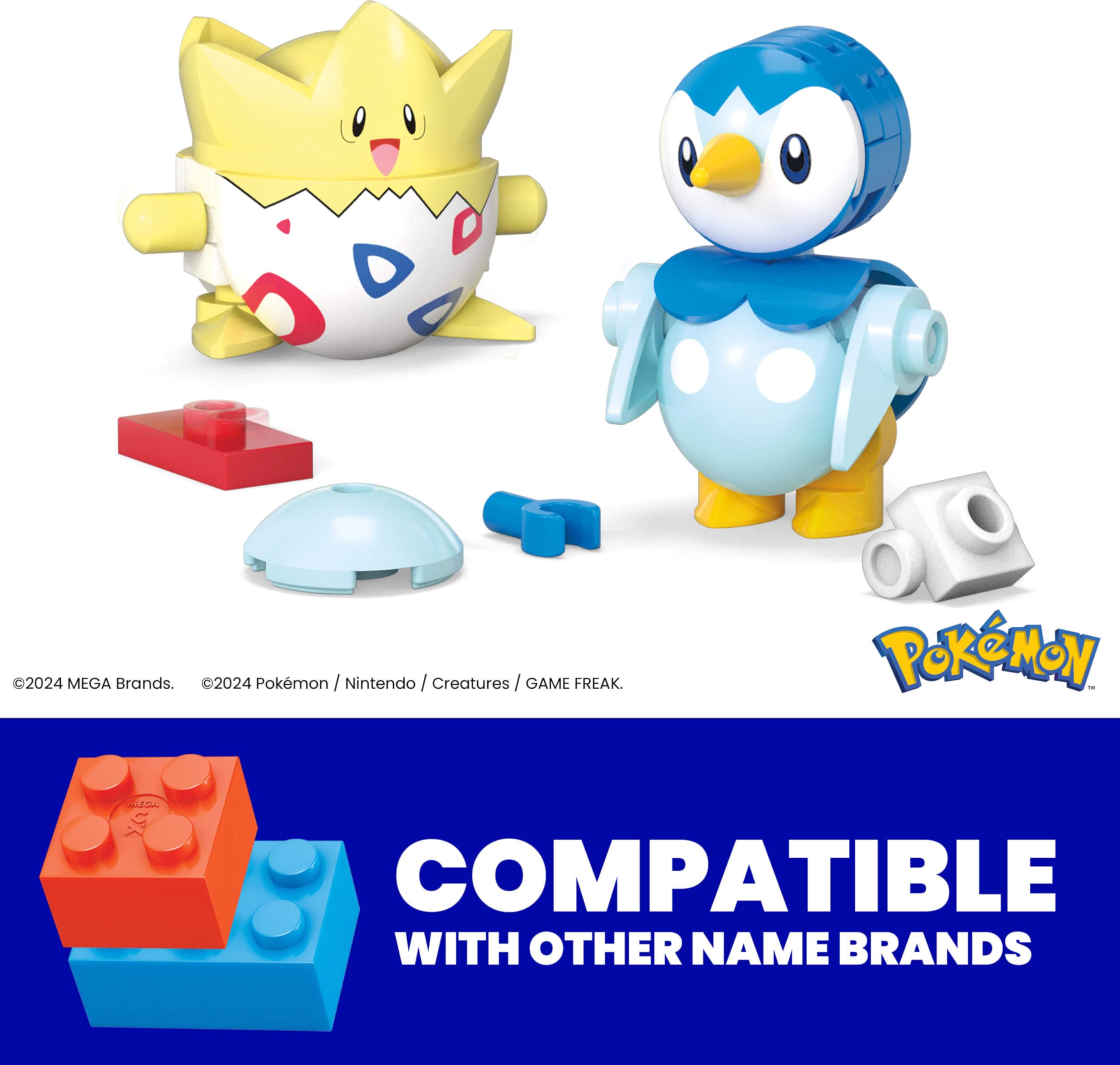 MEGA Pokémon Action Figure Building Set - Togepi and Piplup Poké Ball Playset for Ages 6+
