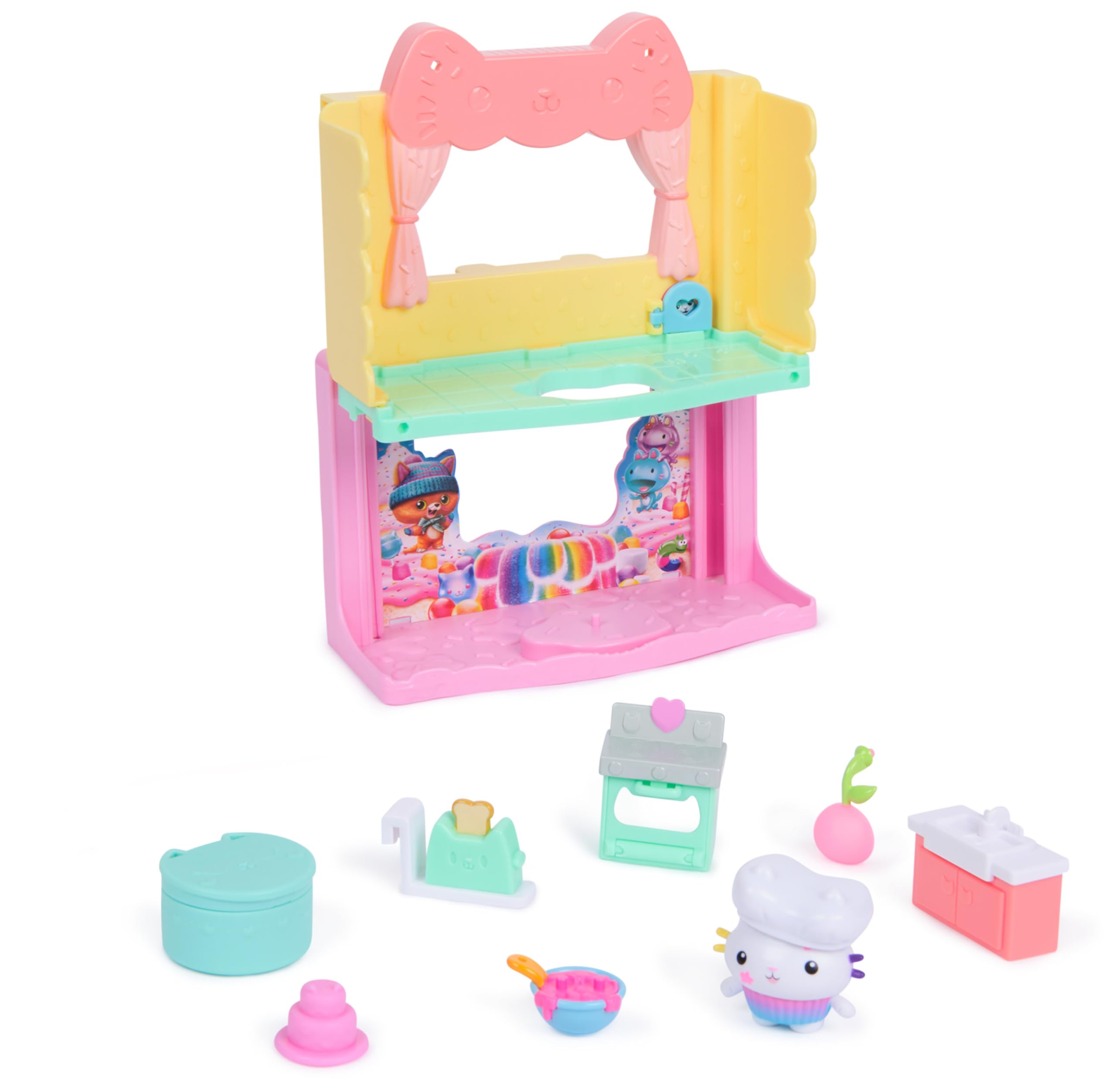 Gabby's Dollhouse: The Movie - Cakey's Sprinkle Cake-tastic Kitchen Playset 3