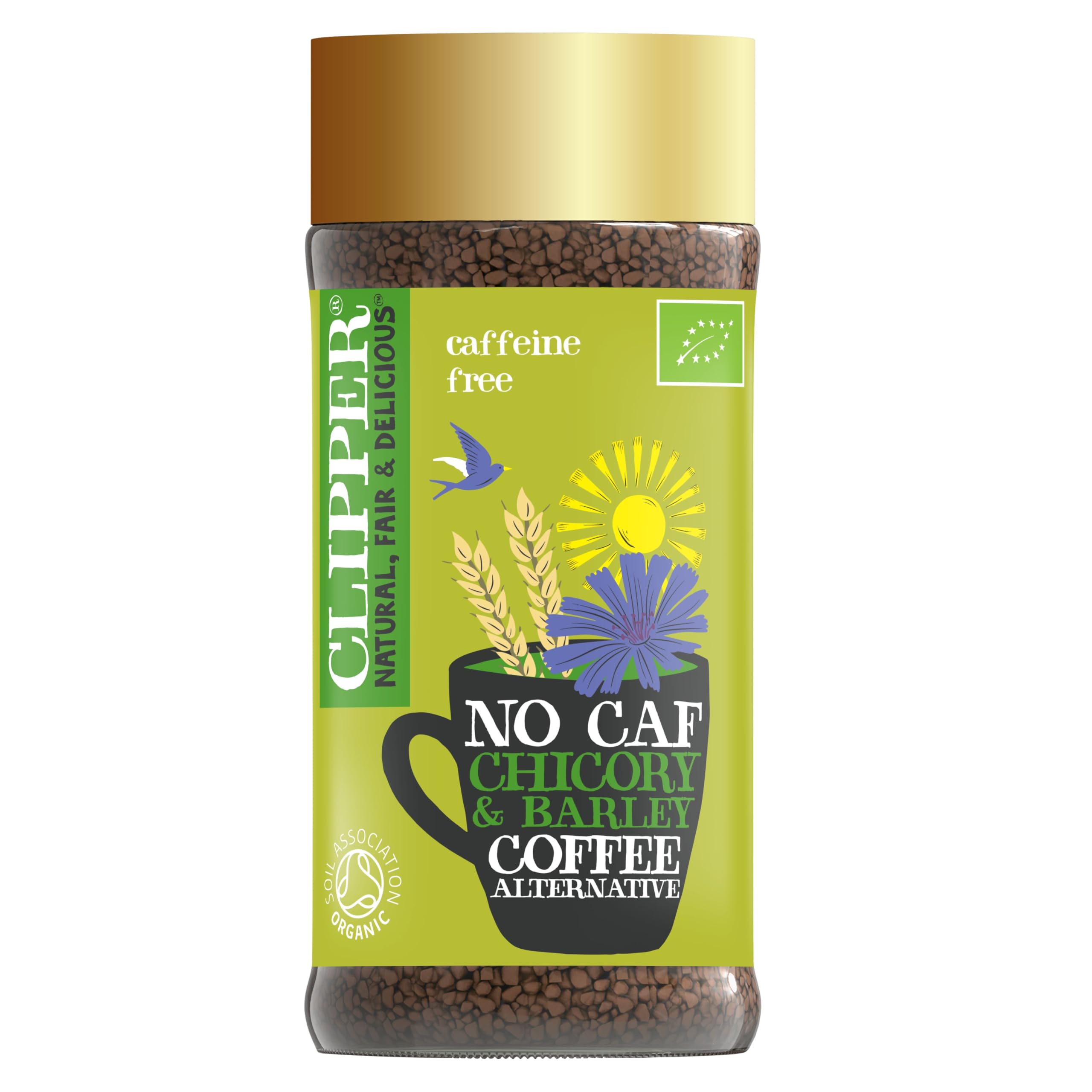 Clipper Organic No Caf Coffee Alternative 100g | Caffeine-Free Barley & Chicory Blend