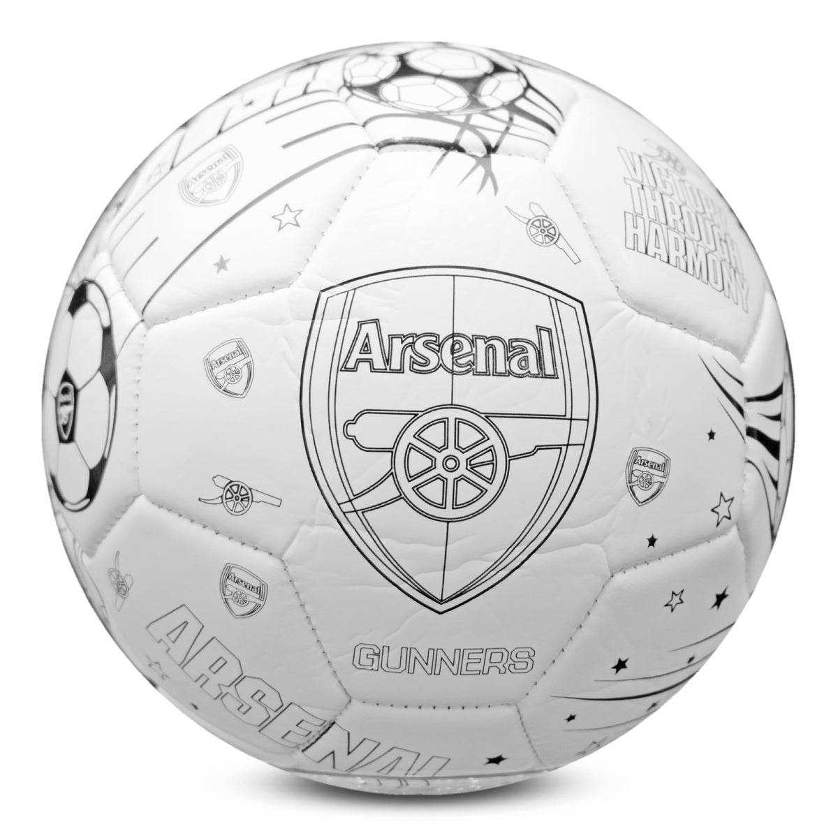 Hy-Pro Arsenal F.C. Scribble Football - Size 2 | Colour-In Design | Includes Pens & Pump
