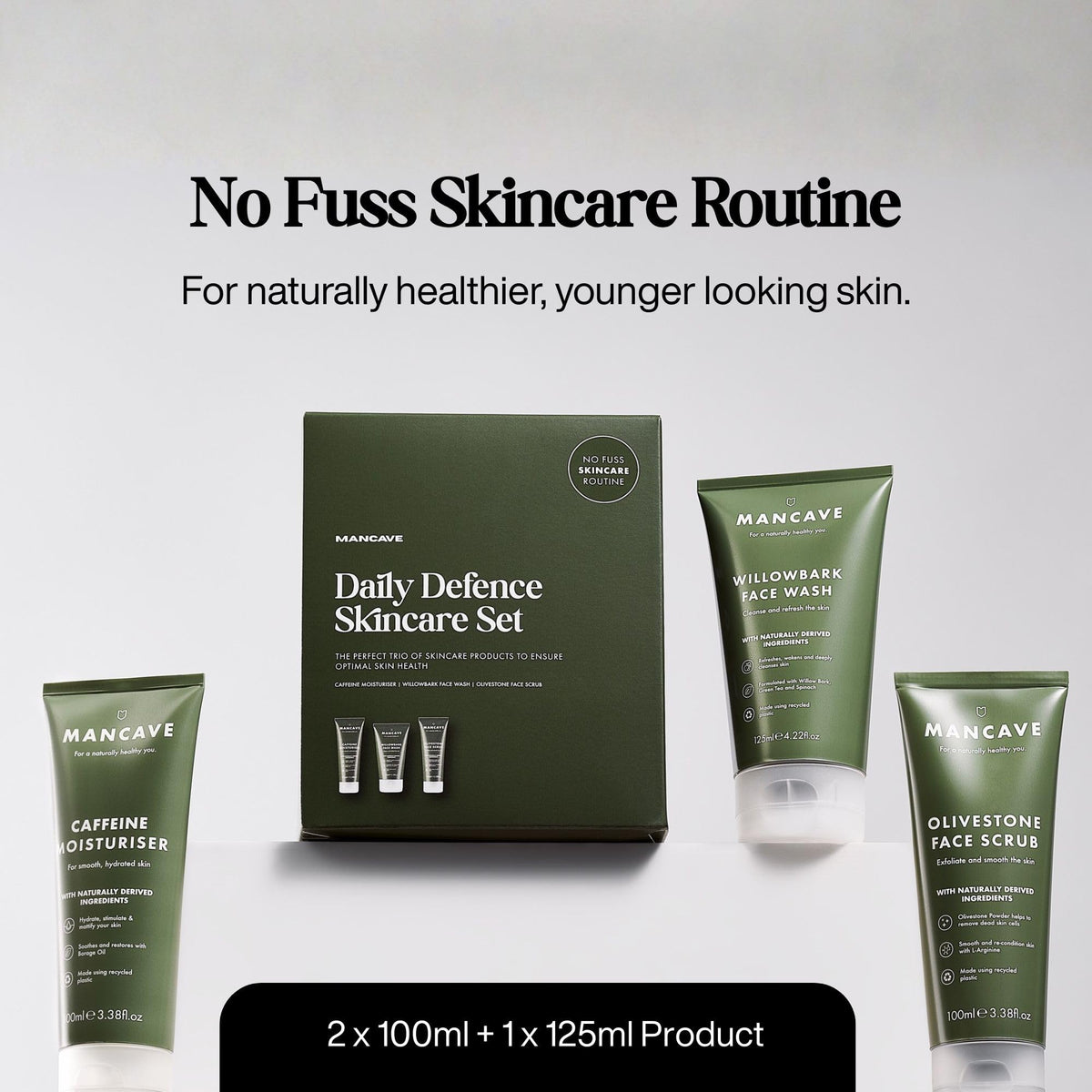 ManCave Originals Skincare Gift Set - 3 Step Routine for Men