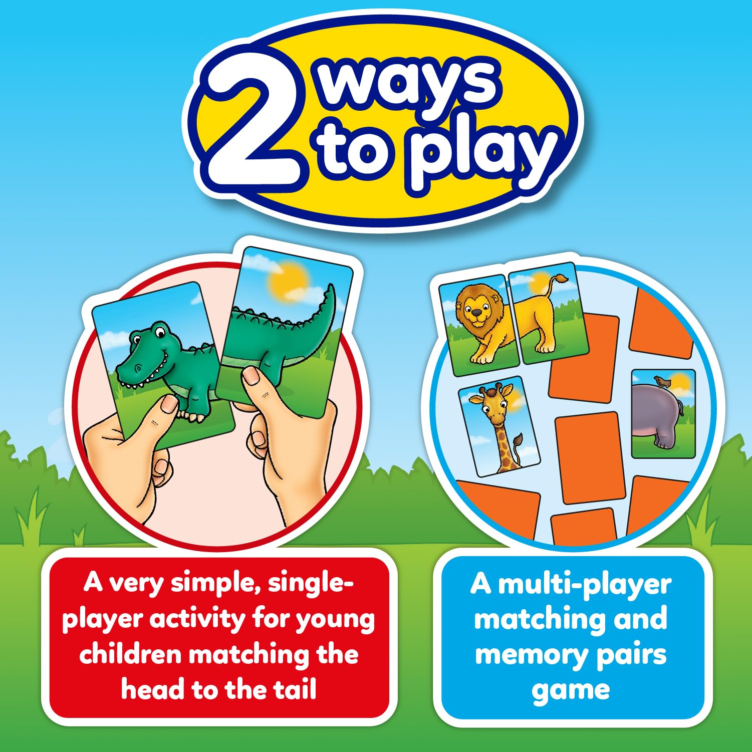 Orchard Toys Jungle Heads and Tails Card Game - 2-in-1 Matching & Memory Game for Toddlers 10