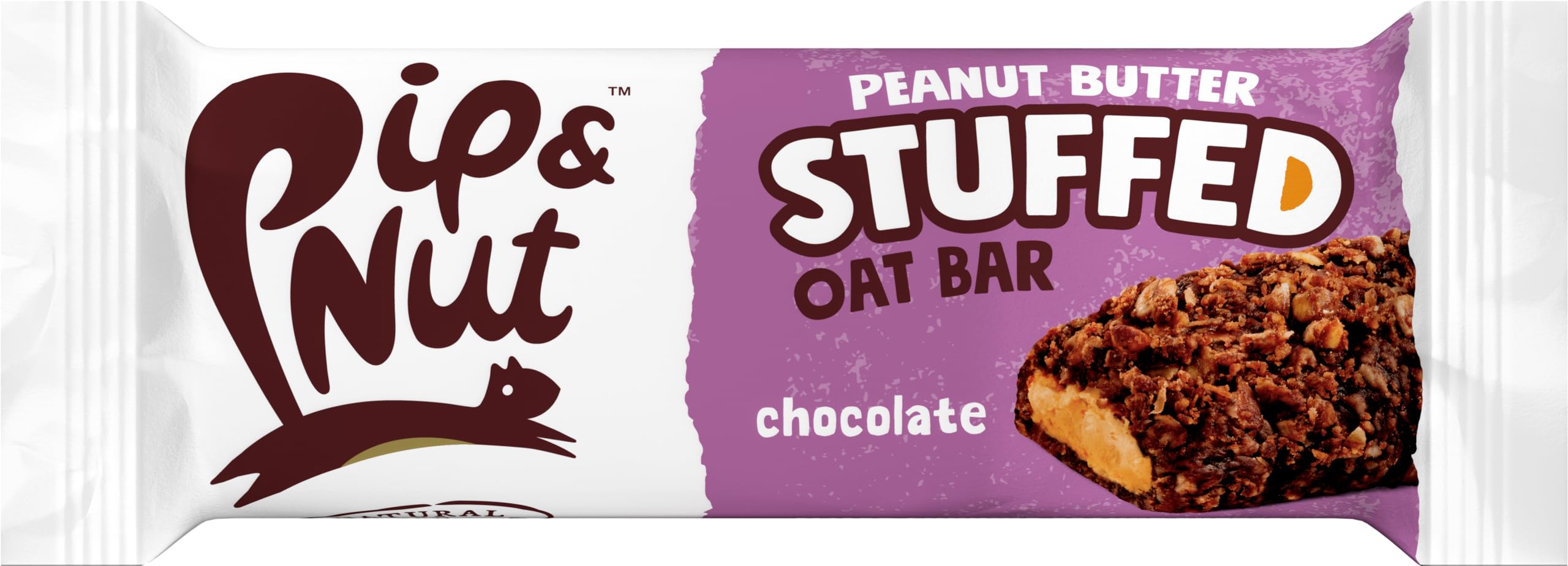 Pip & Nut Peanut Butter Stuffed Oat Bar Chocolate - High Fibre, 6g Protein, No Palm Oil