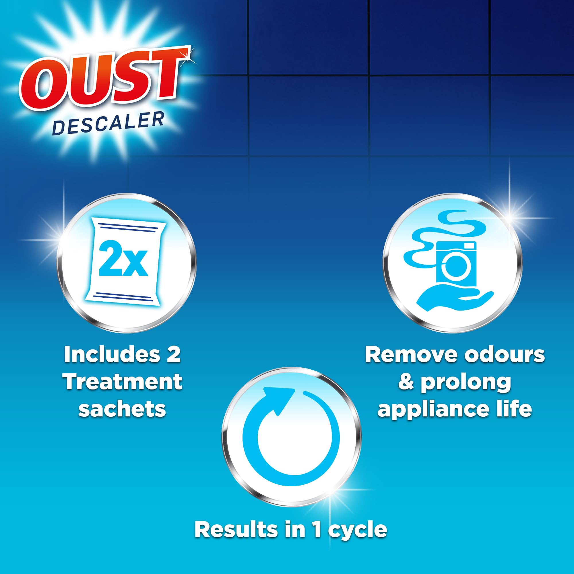Oust - Dishwasher and Washing Machine Descaler (2 x 75g x 6)