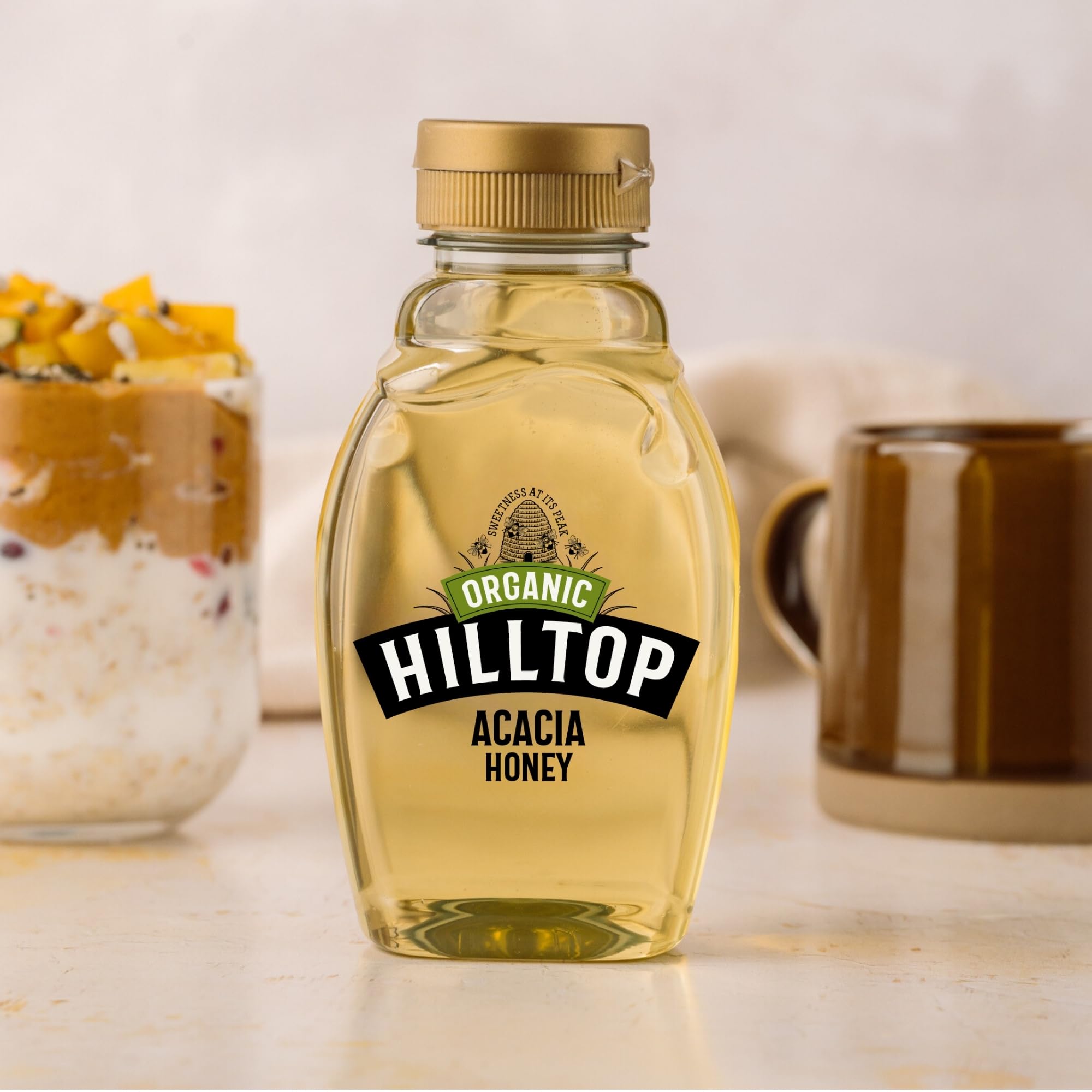 Hilltop Honey - Organic Acacia Honey - Squeezy Bottle - 340g 11