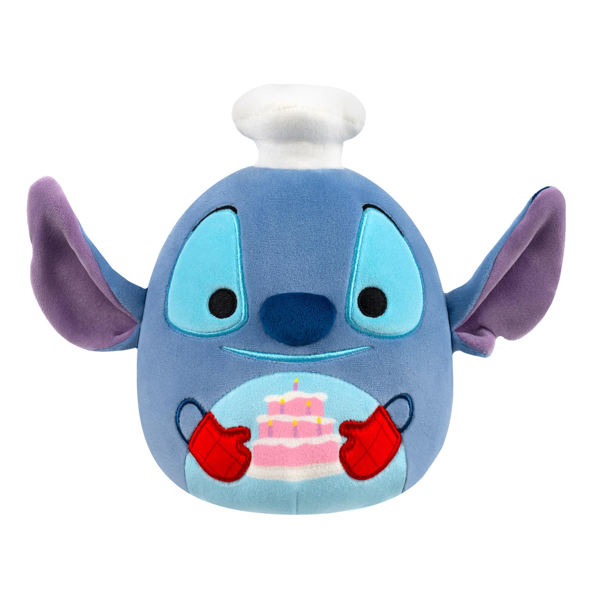 Squishmallows 8-Inch Disney Chef Stitch with Cake Plush - Soft Stuffed Animal for Kids 3+