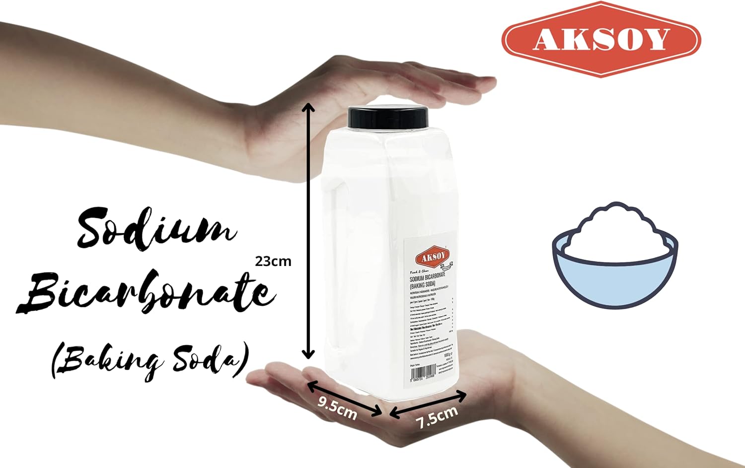 Aksoy Baking Soda 1.8KG || Pure Sodium Bicarbonate Powder, Highest Purity, Food 8
