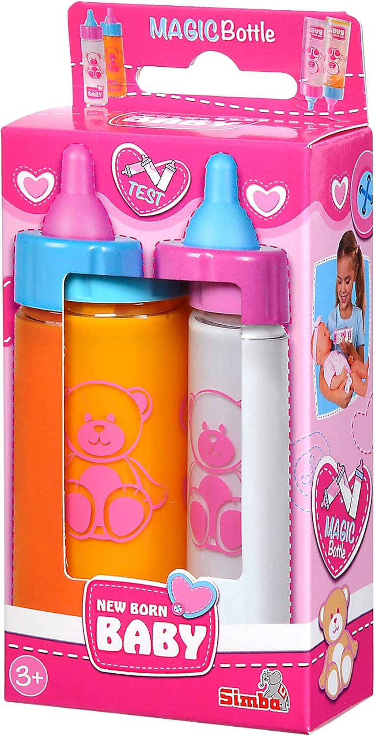 Simba 105560011 - Magic Milk & Juice Bottles for Baby Dolls, Pack of 2 5