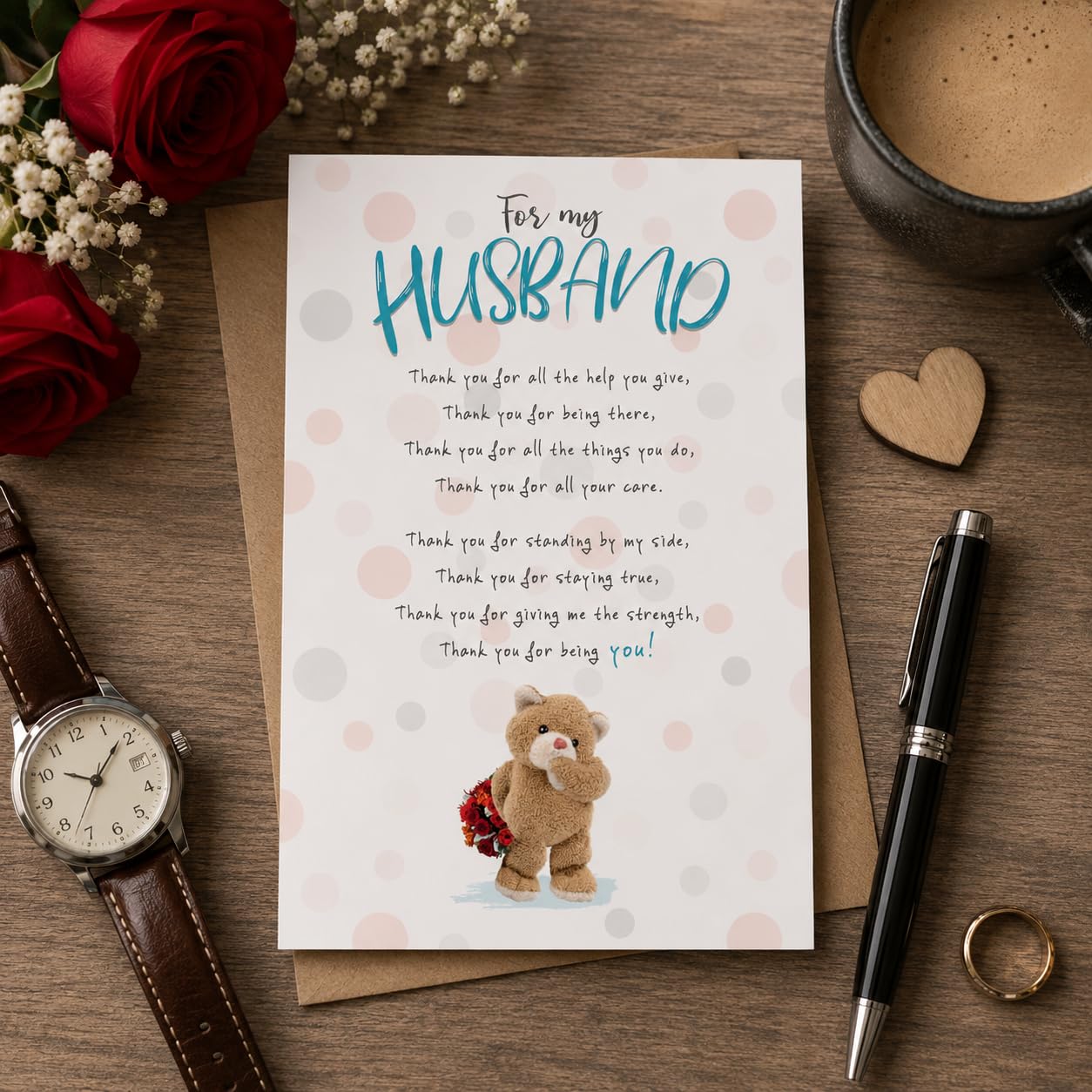 Emotional Rescue Stuffed With Love Husband Anniversary Card from Wife | 15.2 x 22.9 cm 5