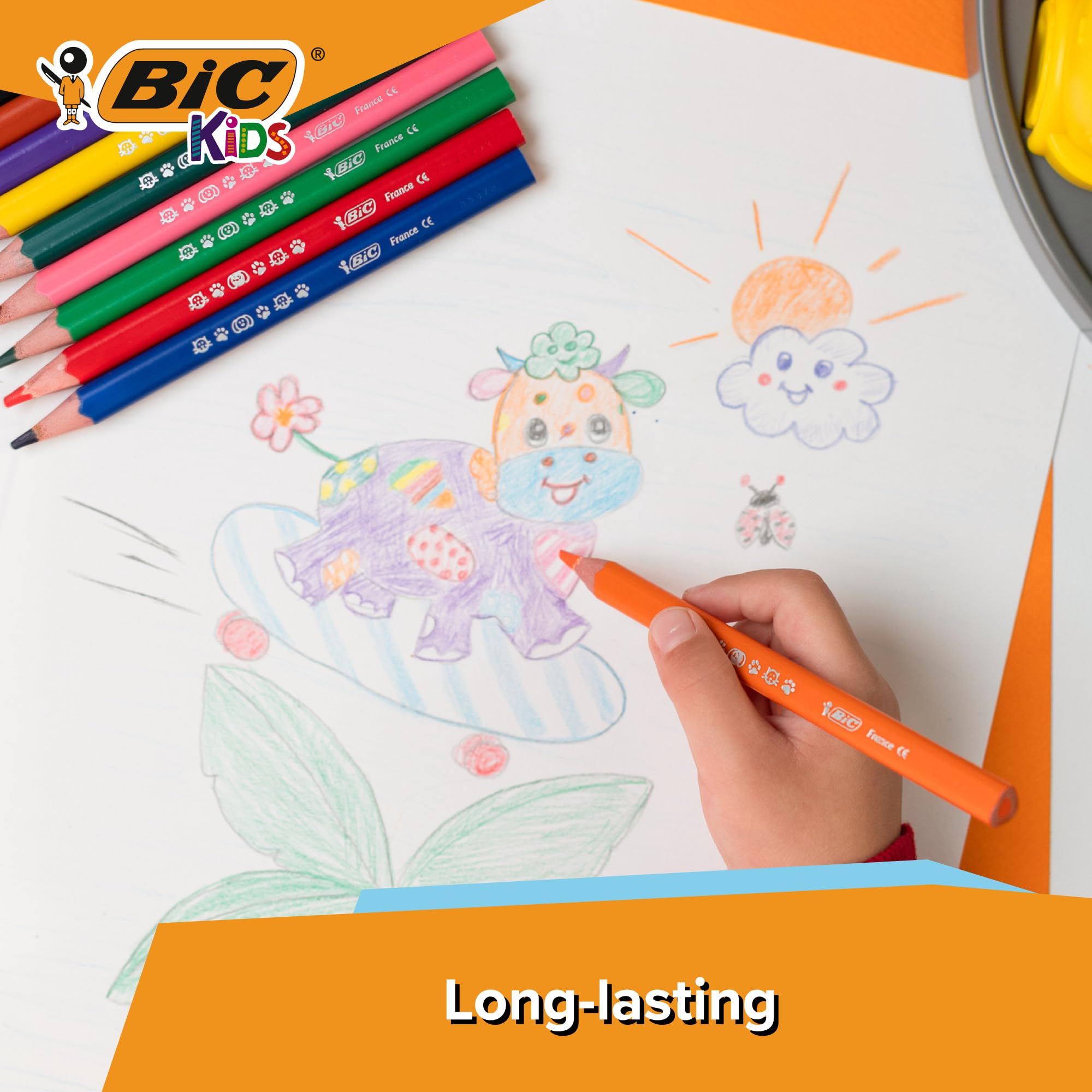 BIC Kids Evolution Triangle ECOlutions Colouring Pencils - 12-Pack for Kids 2+ 9