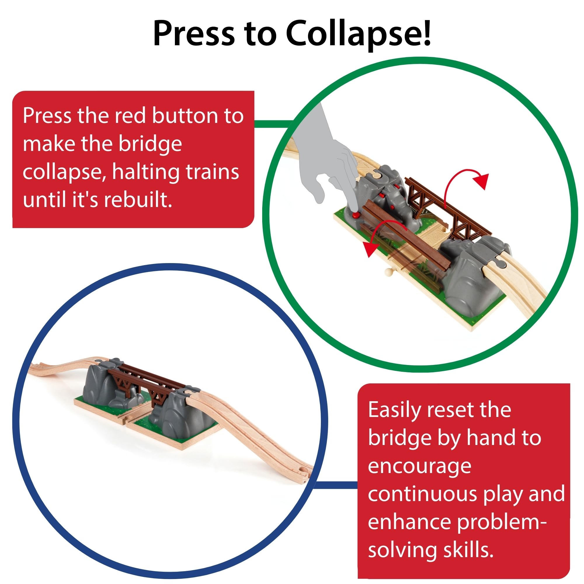 BRIO Collapsing Train Bridge for Kids - Compatible with BRIO Railway Sets 7
