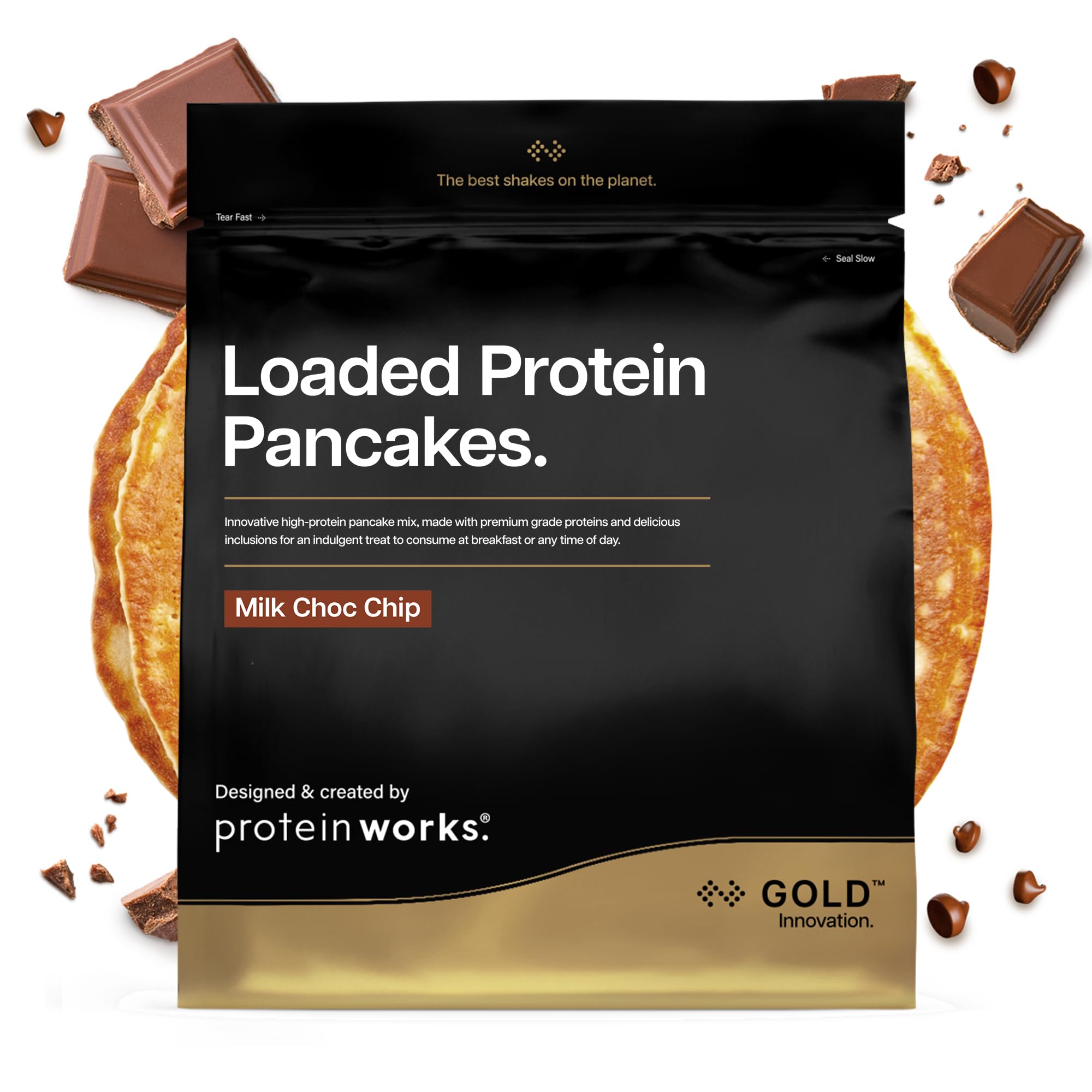THE PROTEIN WORKS Loaded Protein Pancake Mix - Milk Choc Chip | 1 kg | High Protein