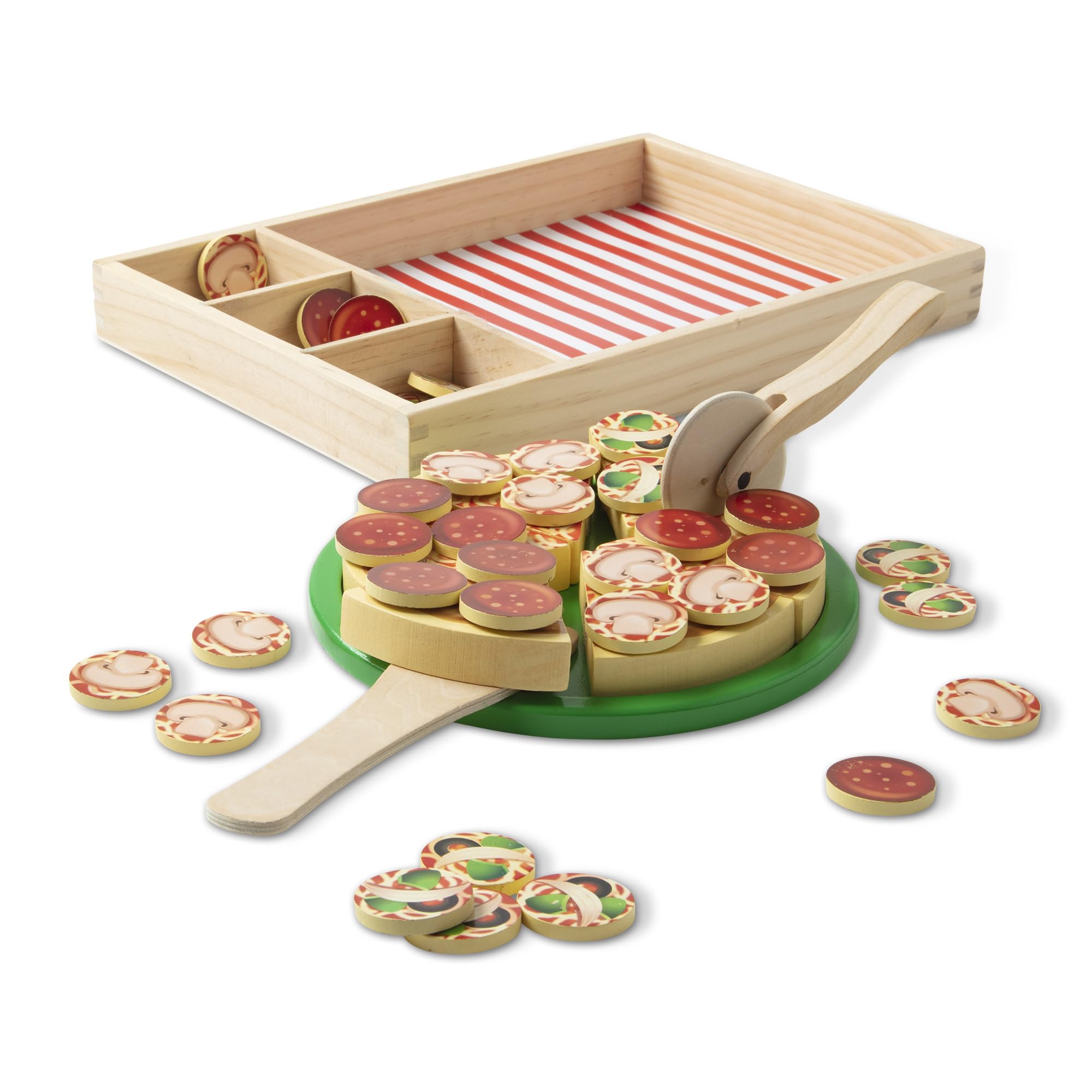 Melissa & Doug Wooden Pizza Party Play Set - Pretend Play Food for Ages 3+ 7