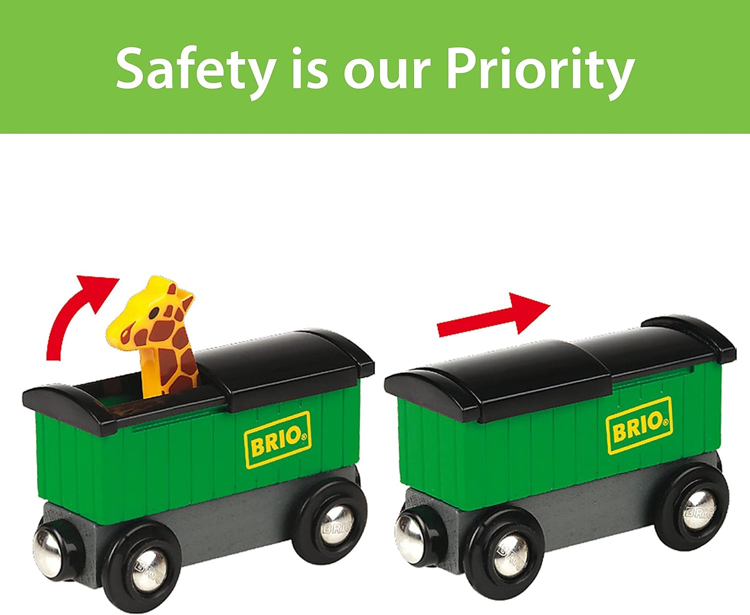 BRIO World Safari Train Set - Wooden Magnetic Train Playset for Kids 3+ 5