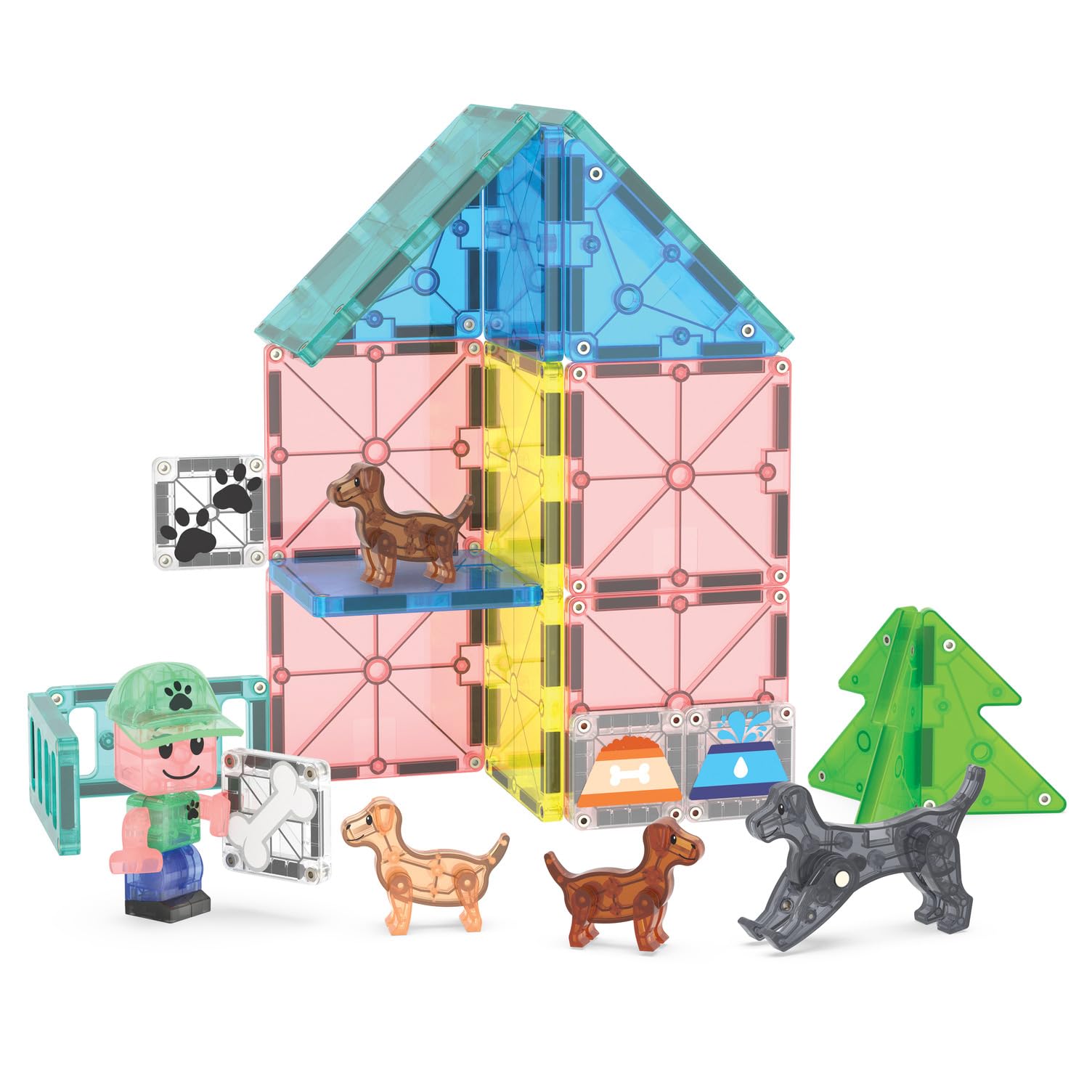 MAGNA-TILES Puppy Park 27-Piece Magnetic Construction Set - Building Toys for Kids 3+ 13