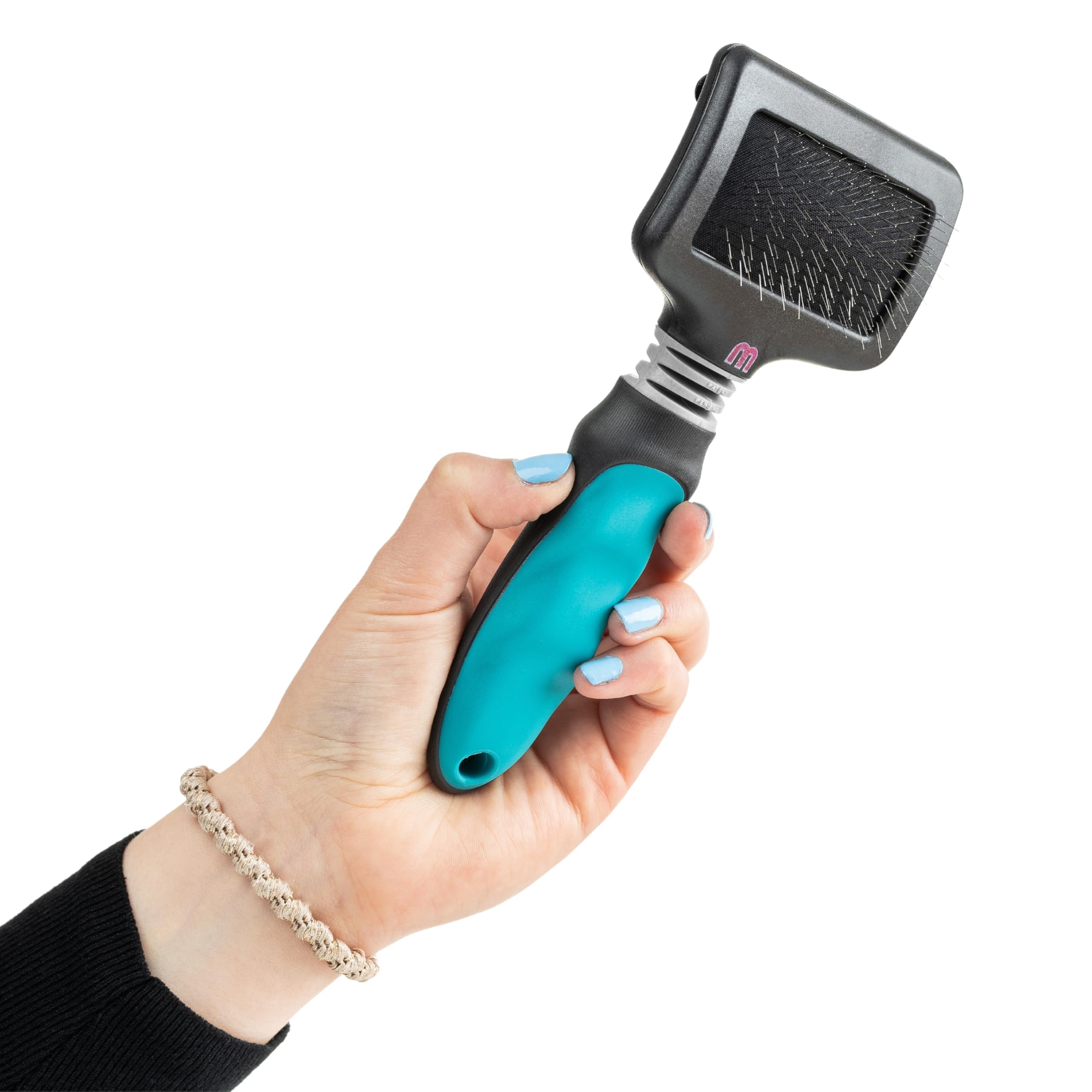Mikki Soft Pin Slicker Brush - Removes Knots & Dead Hair | Ergonomic Handle | Small Size