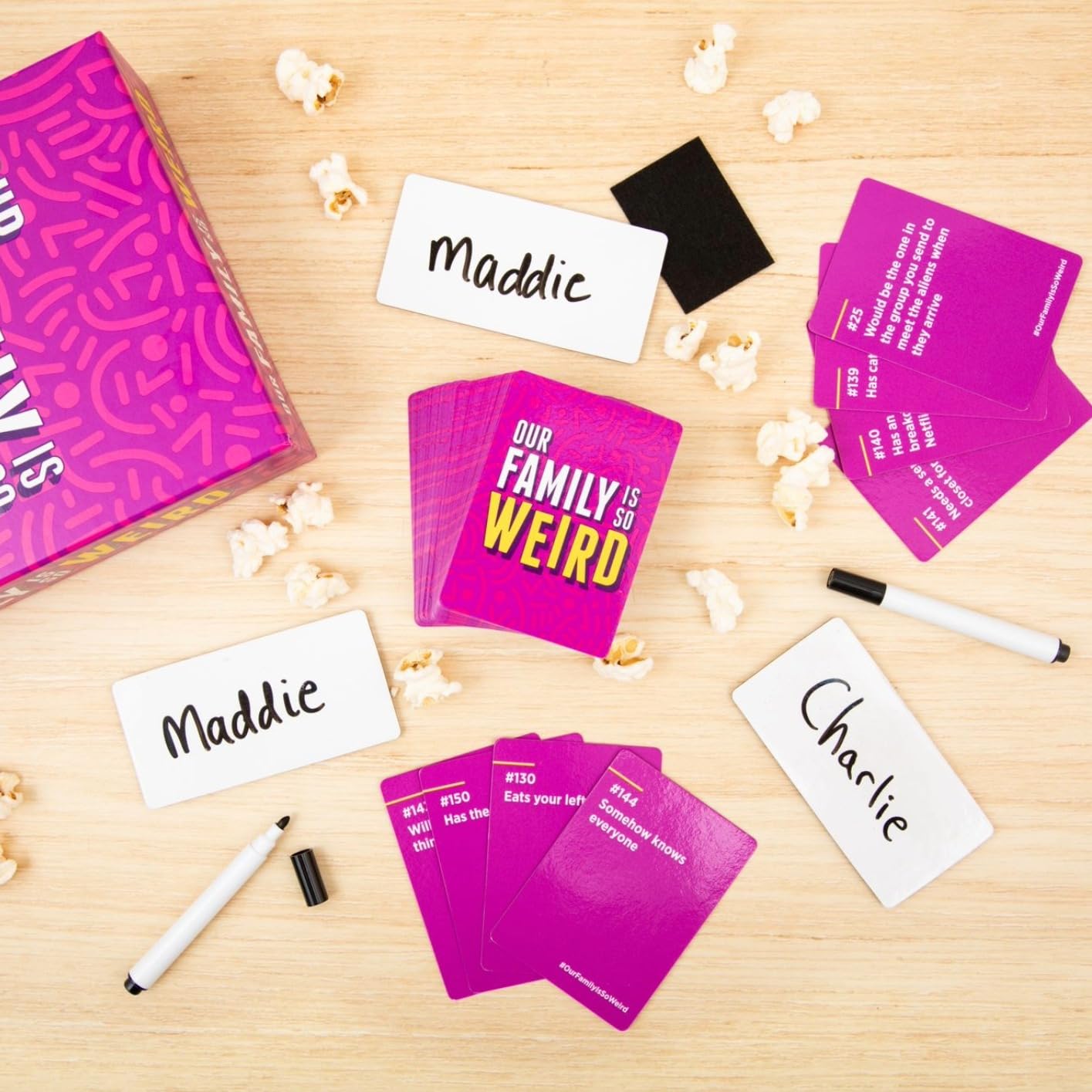 Our Family is So Weird - Family Party Game by DSS Games, 150 Prompt Cards, Dry-Erase Boards & Markers, Ages 14+ 6