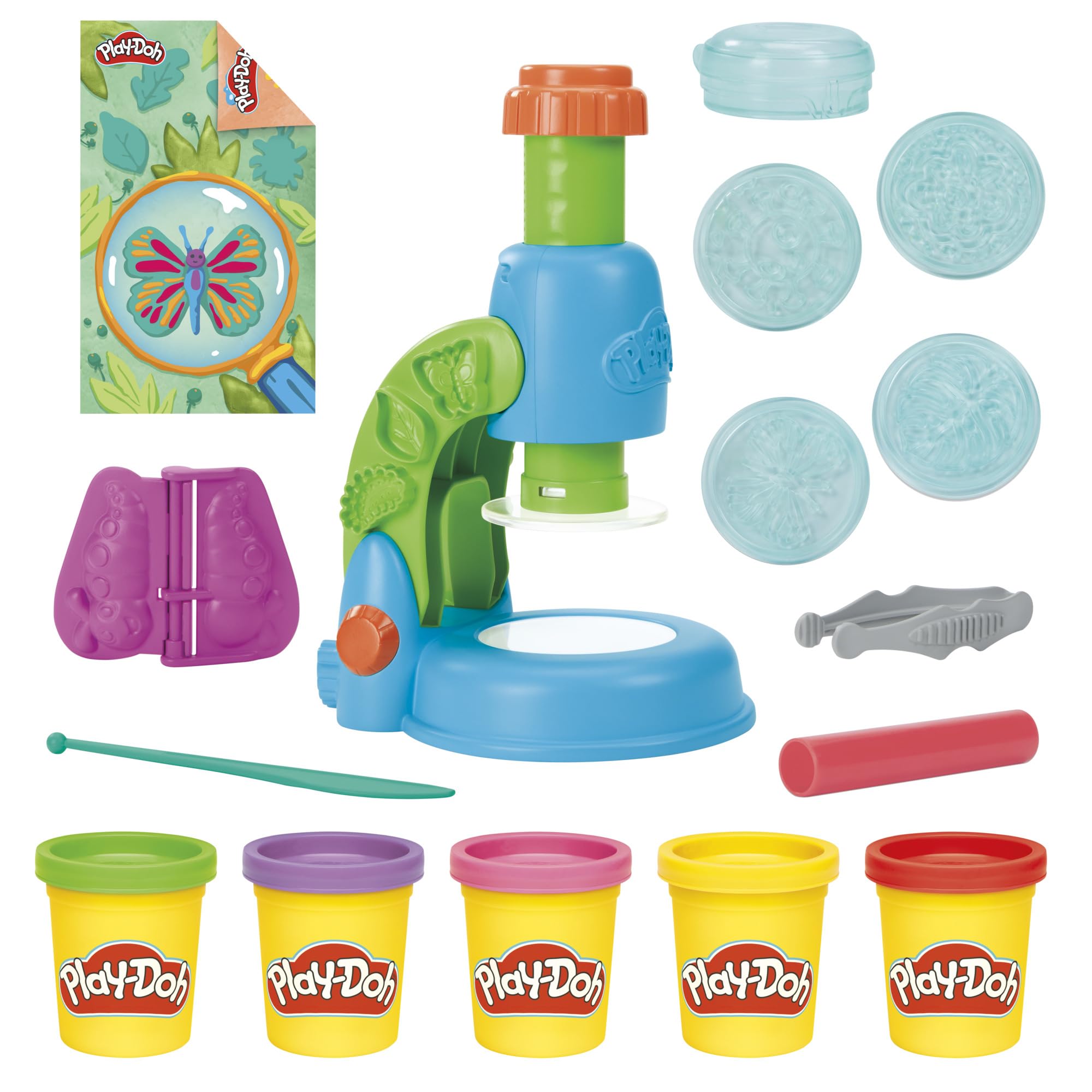 Play-Doh Light & Look Microscope Playset with 5 Tubs, Science Toy for Kids 3+