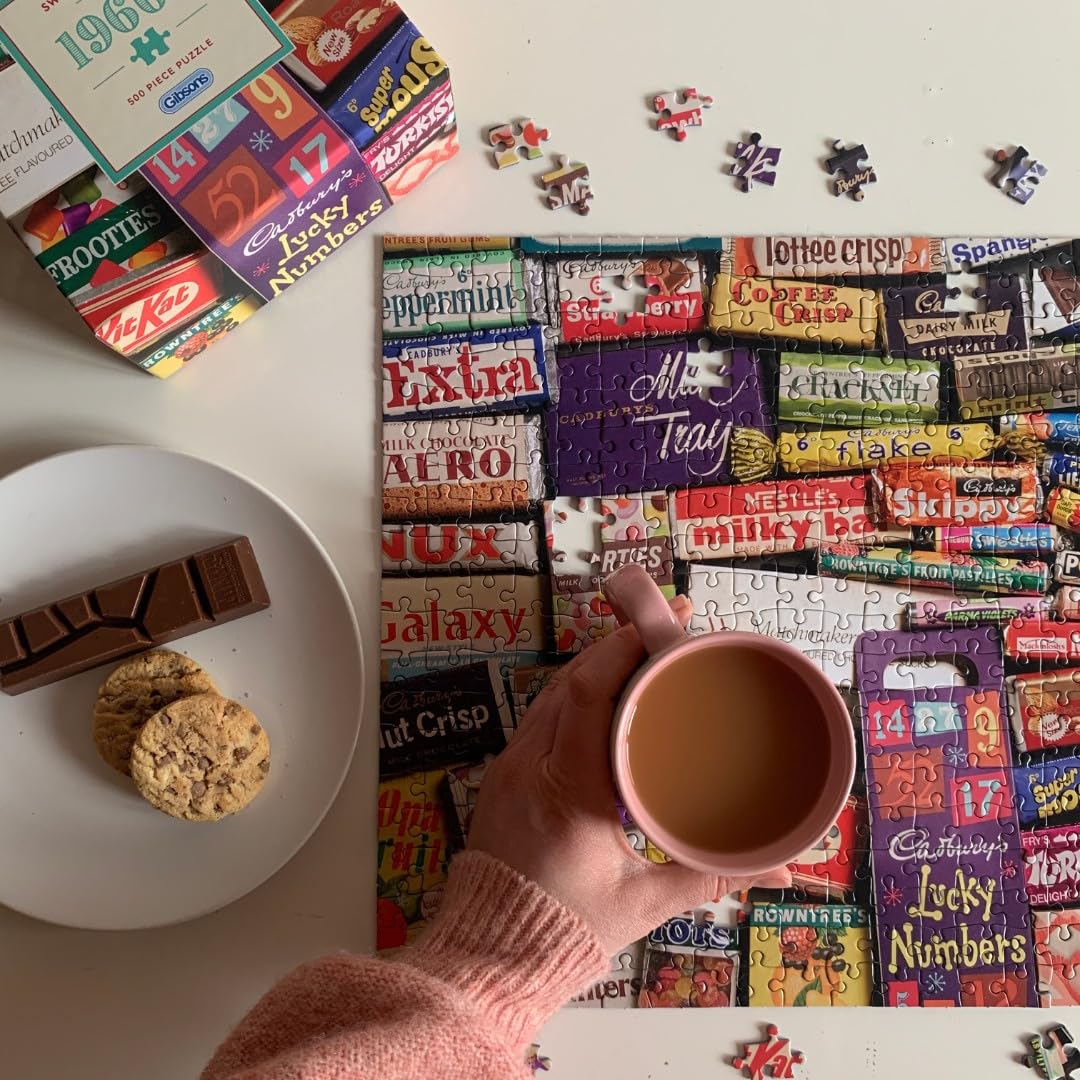 Gibsons Sweet Memories of the 1960s Jigsaw Puzzle - 500 Pieces | Retro Sweets Theme | 34 x 48 cm