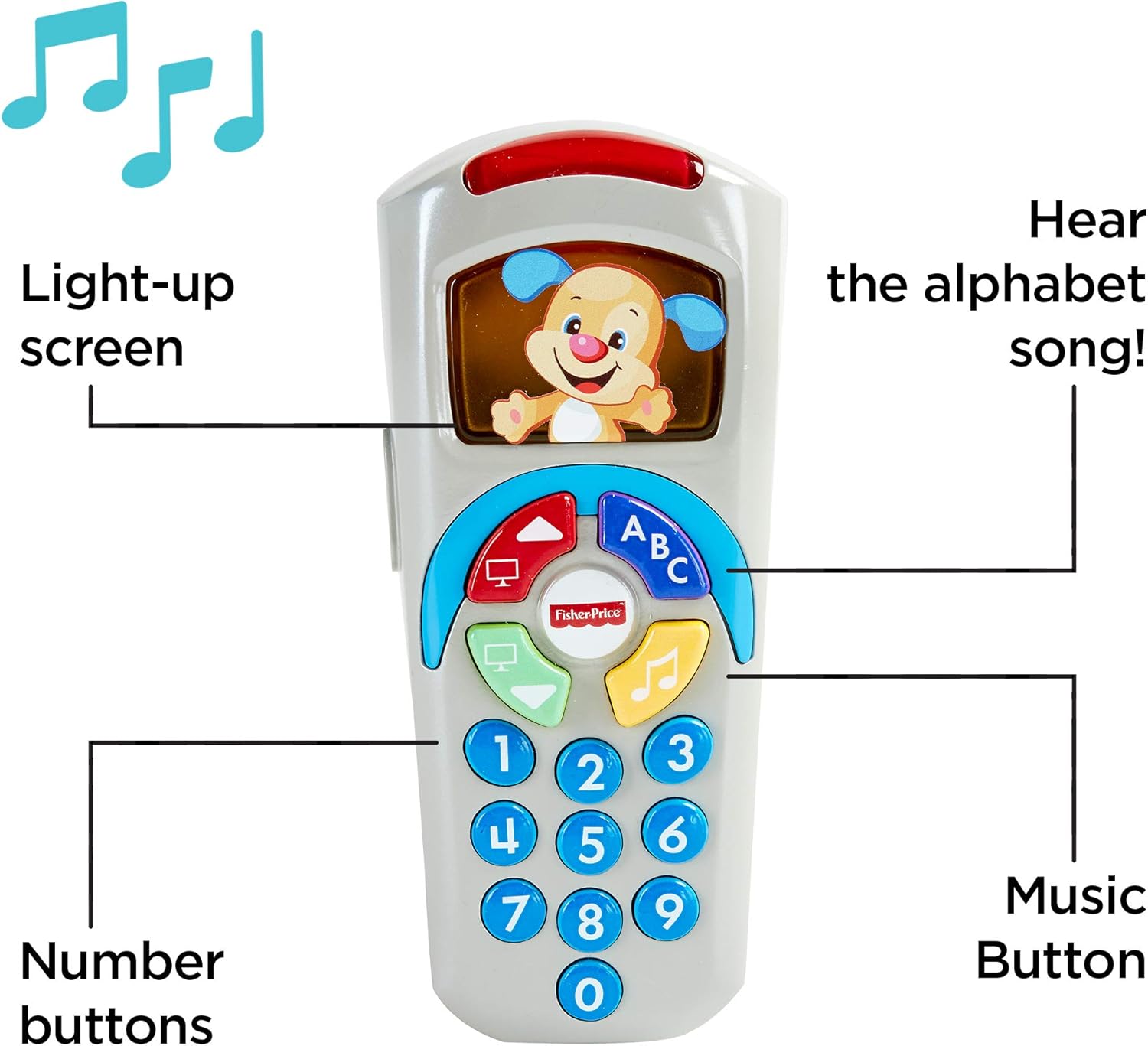 Fisher-Price Laugh & Learn Puppy's Remote - Educational Electronic Toy with Music & Lights, 6m+