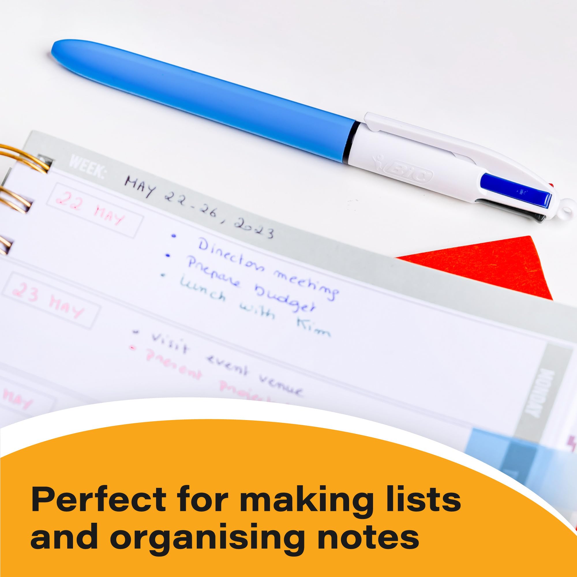 BIC Original 4 Colours Retractable Ballpoint Pens - Medium Point (1.0mm) | Pack of 3 3