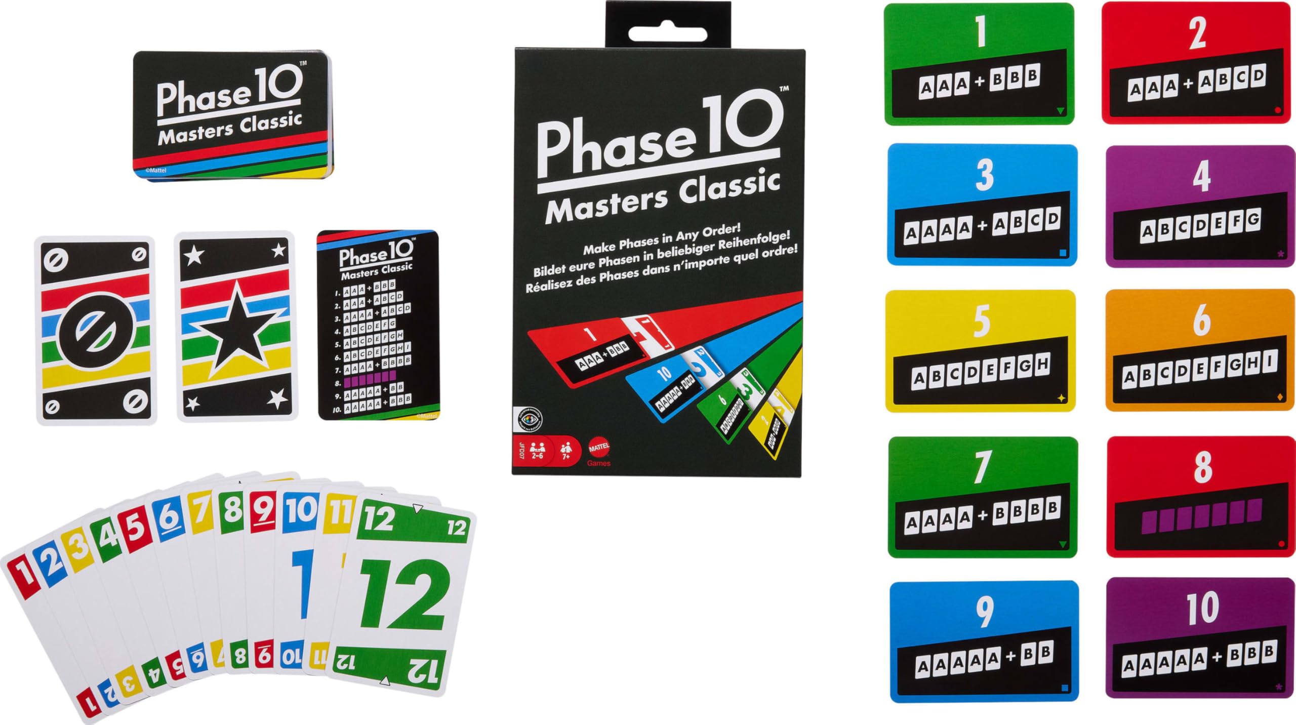 Mattel Games Phase 10 Masters Classic Card Game