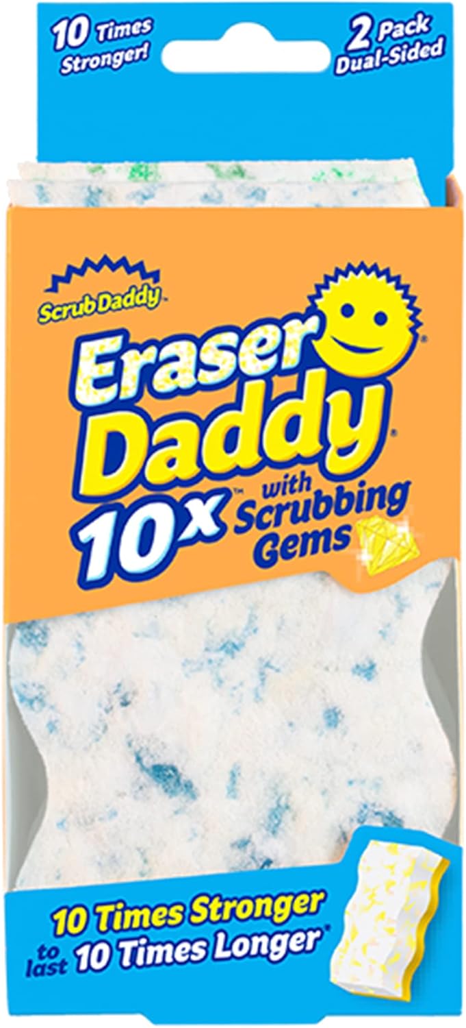 Scrub Daddy - Eraser Daddy 10x Magic Sponge Erasers, Dual-Sided Melamine Cleaning Pads