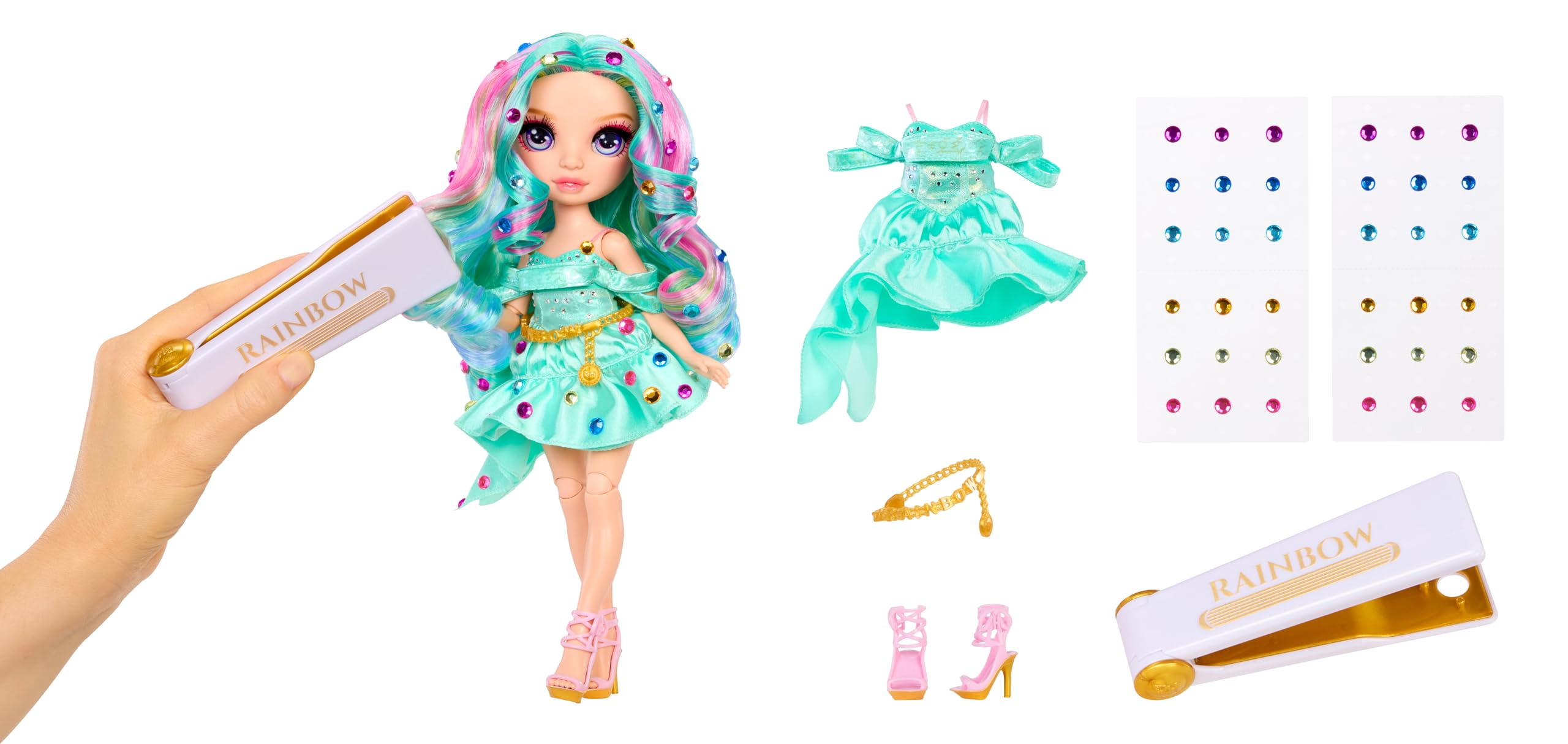 Rainbow High Be Dazzling Celine Turquoise Doll - 28cm Fashion Doll with Bedazzling Tool | Ages 4+ | Teal