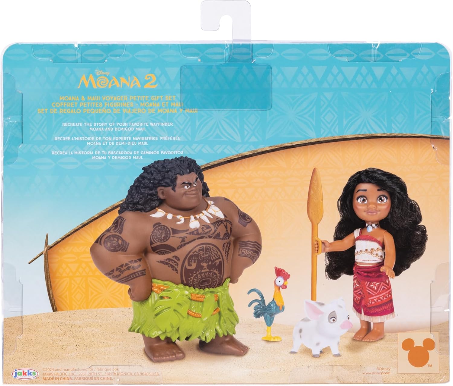 Moana 2 Disney's Voyager Petite Doll Playset - Moana & Maui with Pua, Heihei & Oar