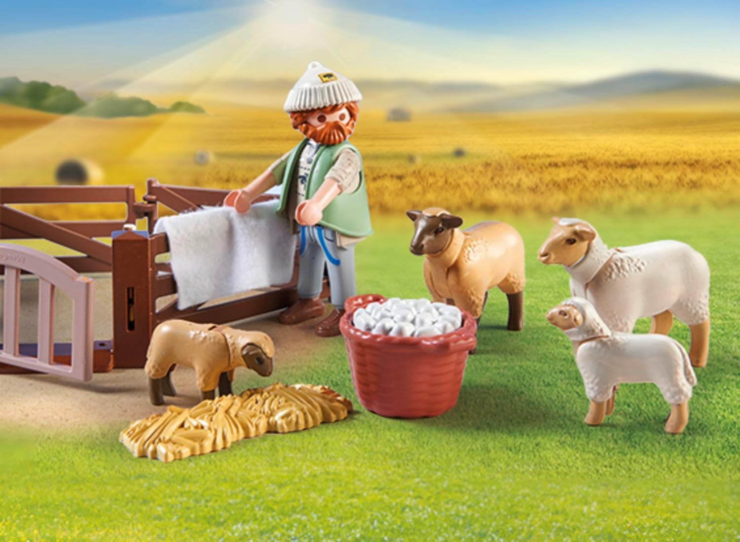 Playmobil 71444 Country: Young Shepherd with Flock of Sheep and Border Collie - Farm Playset for Kids 4+ 3