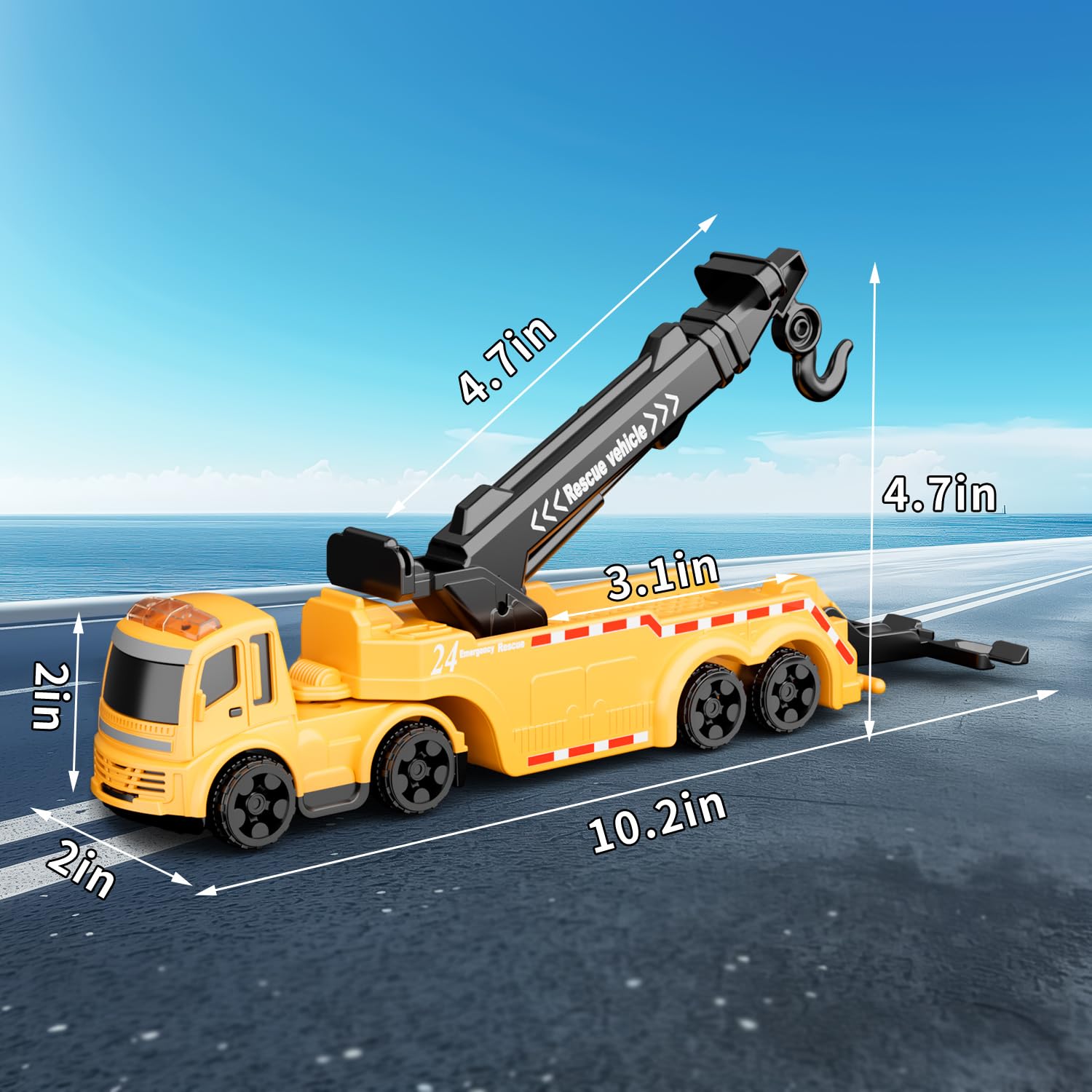 GizmoVine Tow Truck Toy with 360° Crane Arm | Friction Powered | ABS Material 5