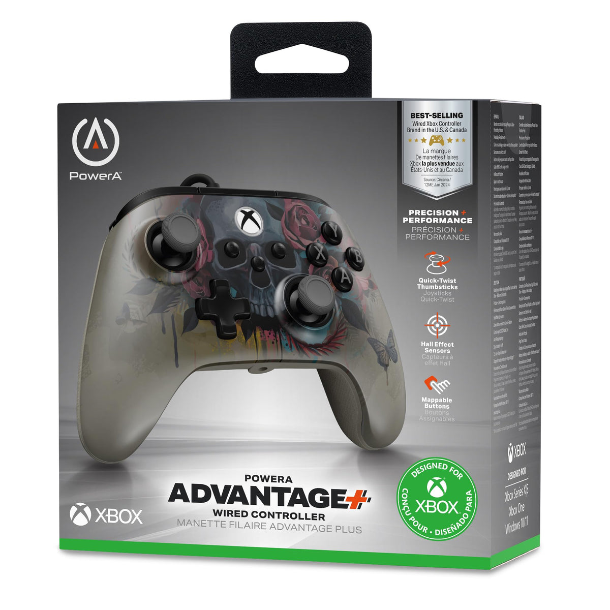 PowerA Advantage Plus Wired Controller - Xbox Series X|S, Xbox One, PC | Bloom & Gloom | Hall Effect Modules, Mappable Buttons