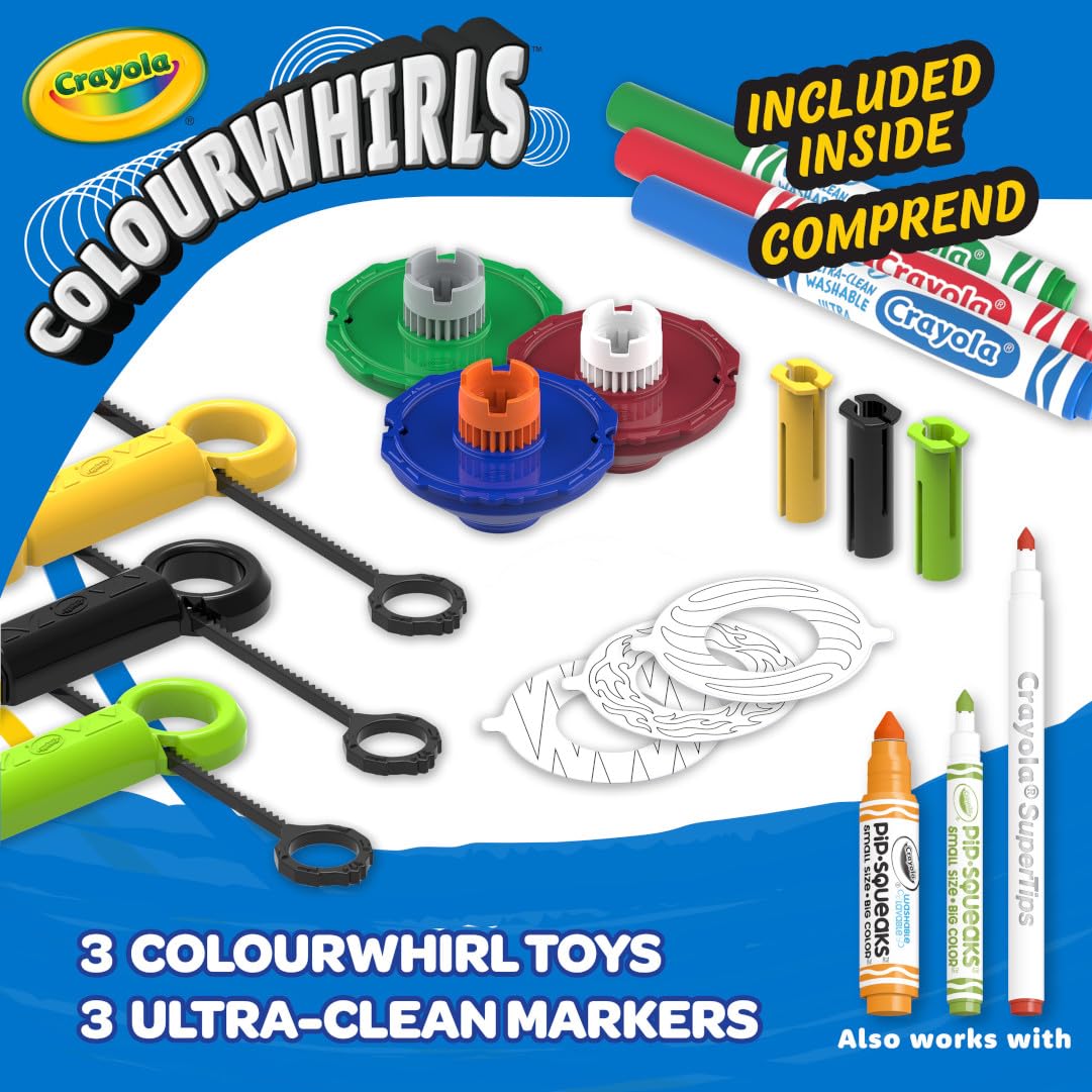 CRAYOLA Colourwhirls (3 Pack) - Rip 'Em & Spin 'Em! Spinning Art Toy for Kids 6+ 3