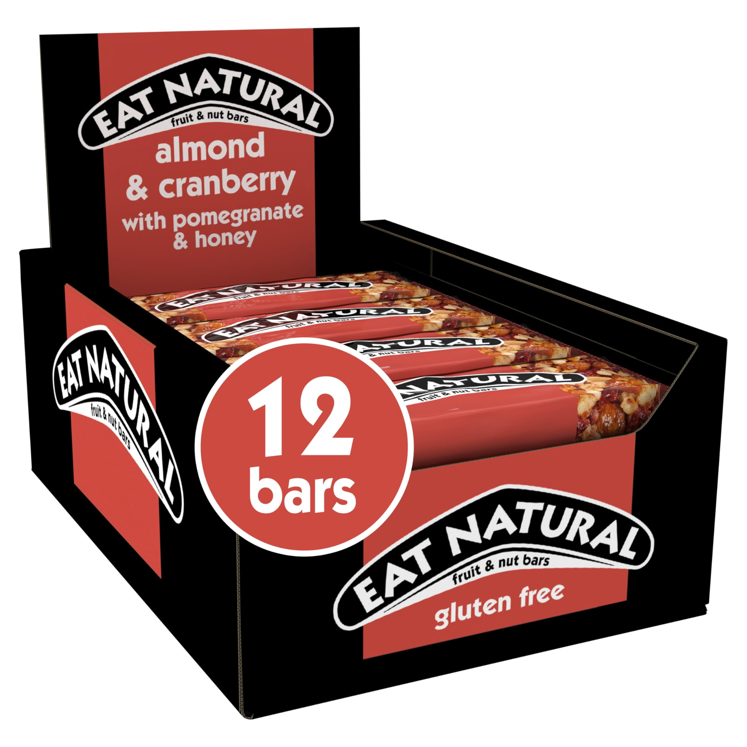 Eat Natural Fruit & Nut Bars Almond & Cranberry with Pomegranate & Honey - Pack of 12