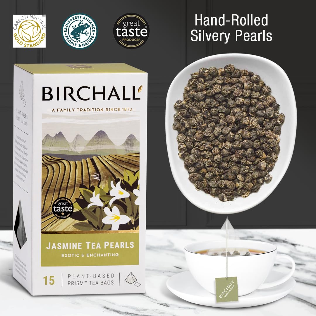 Birchall Jasmine Tea Pearls Gift Set - Green Tea with Jasmine Flowers, 60g 8