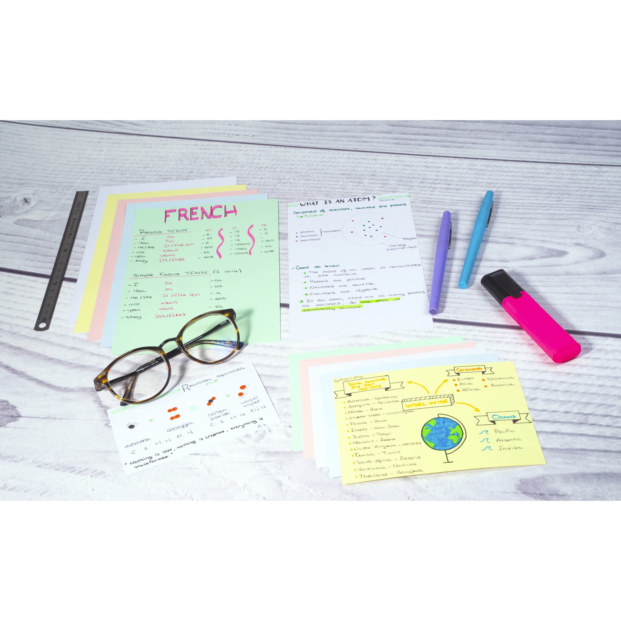 Exacompta Bristol Plain Record Cards Ref 10500SE - A7 (74x105mm) | 205 gsm | Pack of 100 4
